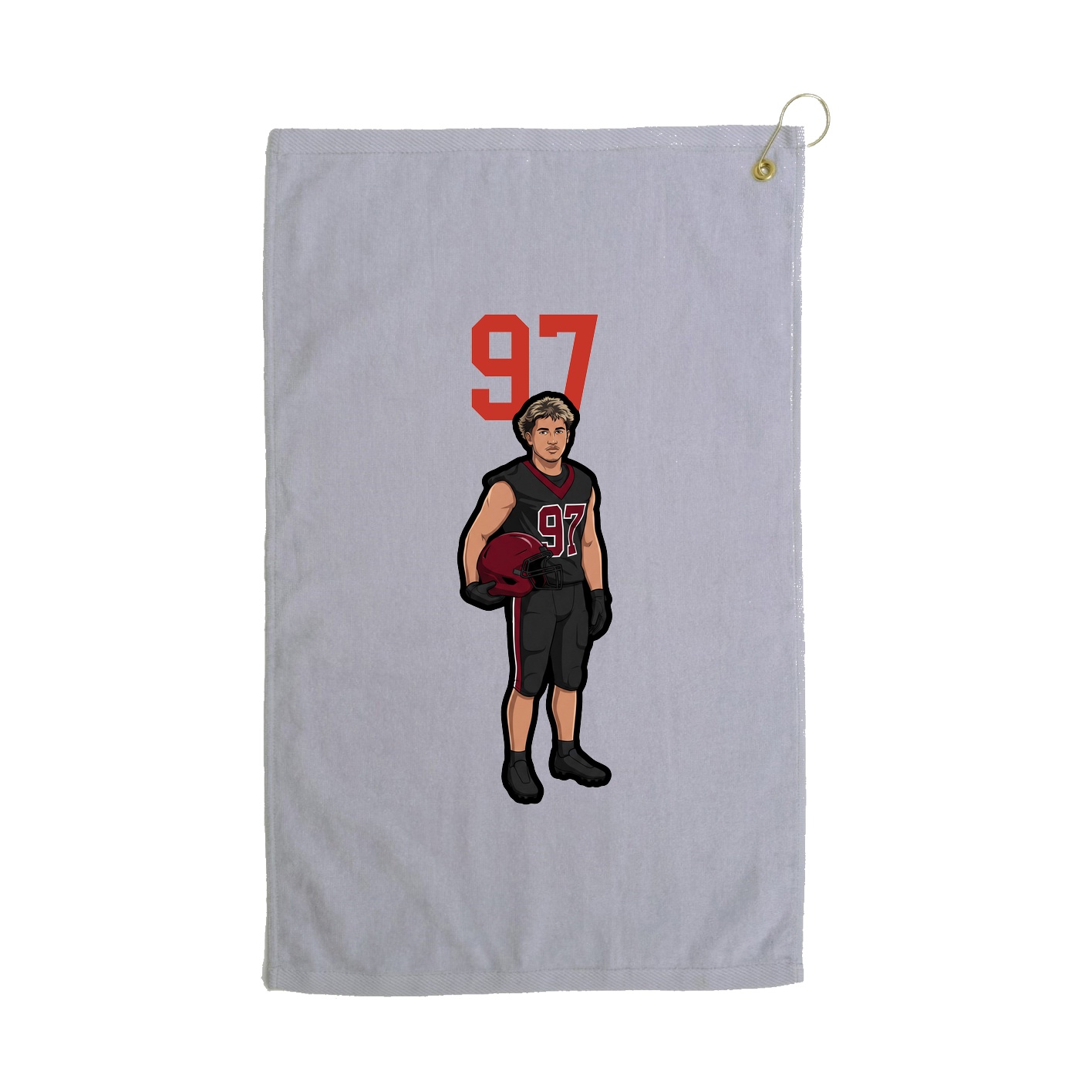 Golf Towel — Number Top in Grey