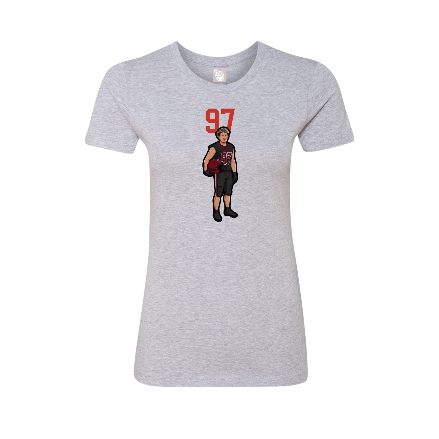 Womens Tee — Number Top in Grey