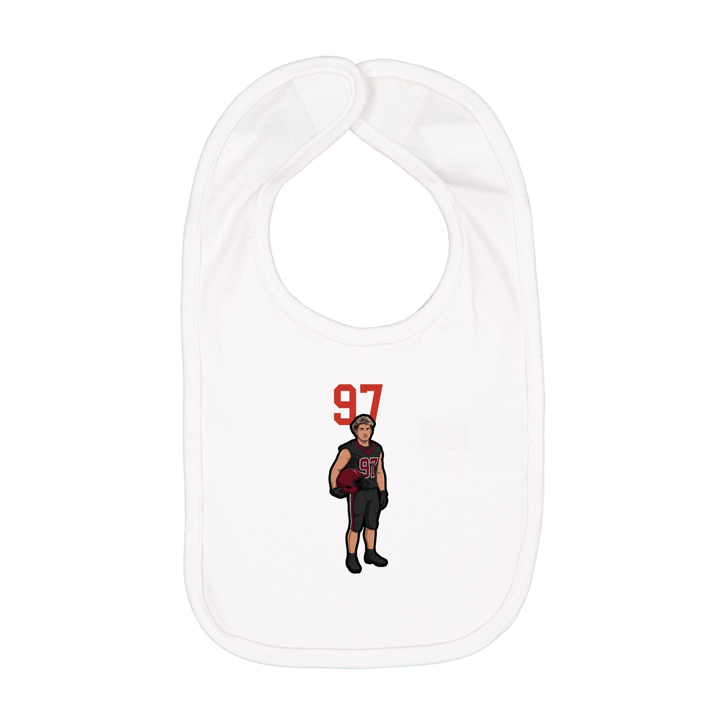 Infant Bib — Number Top in White