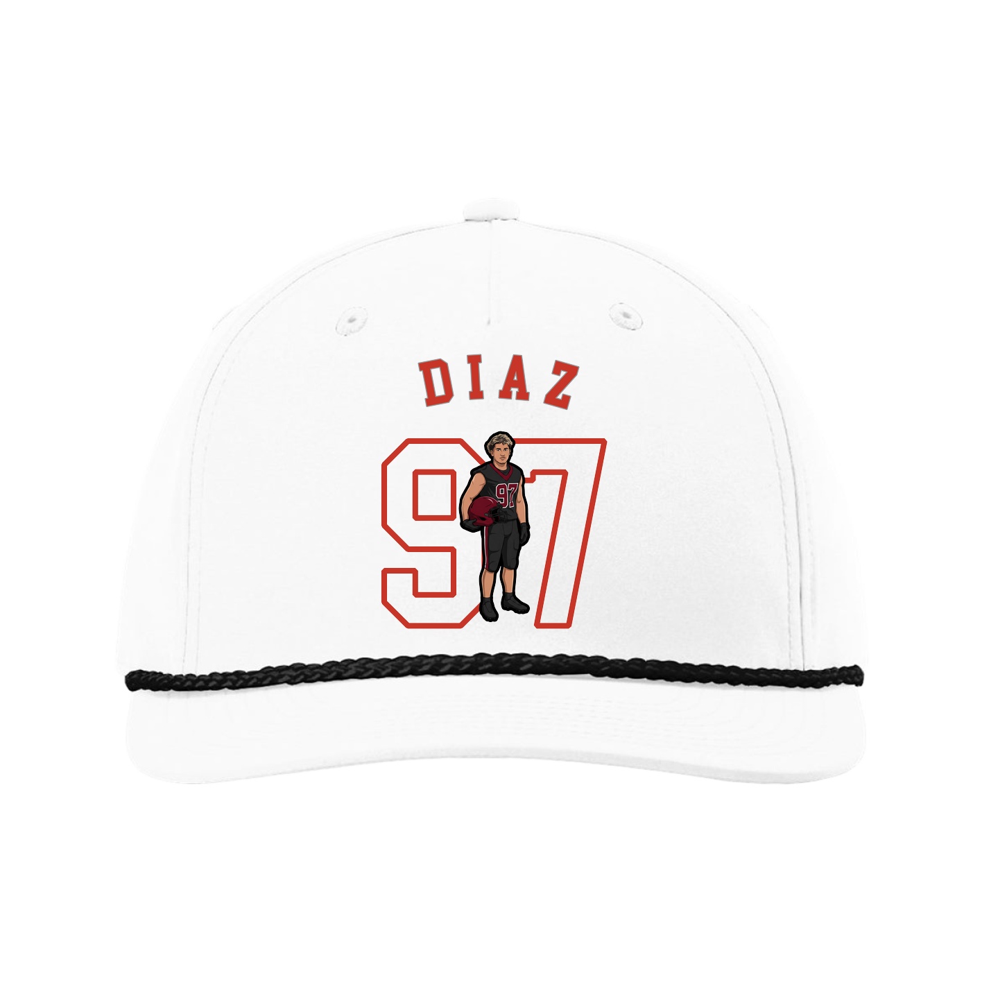 Five-Panel Classic Rope Cap — Shirsey Arch in White