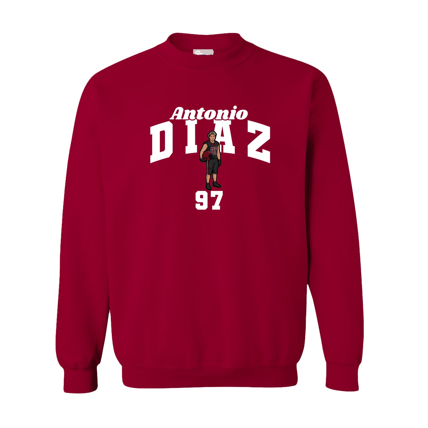 Fleece Crew — Signature Arch in Cardinal