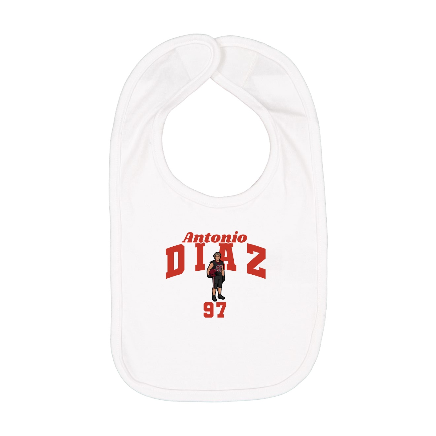 Infant Bib — Signature Arch in White