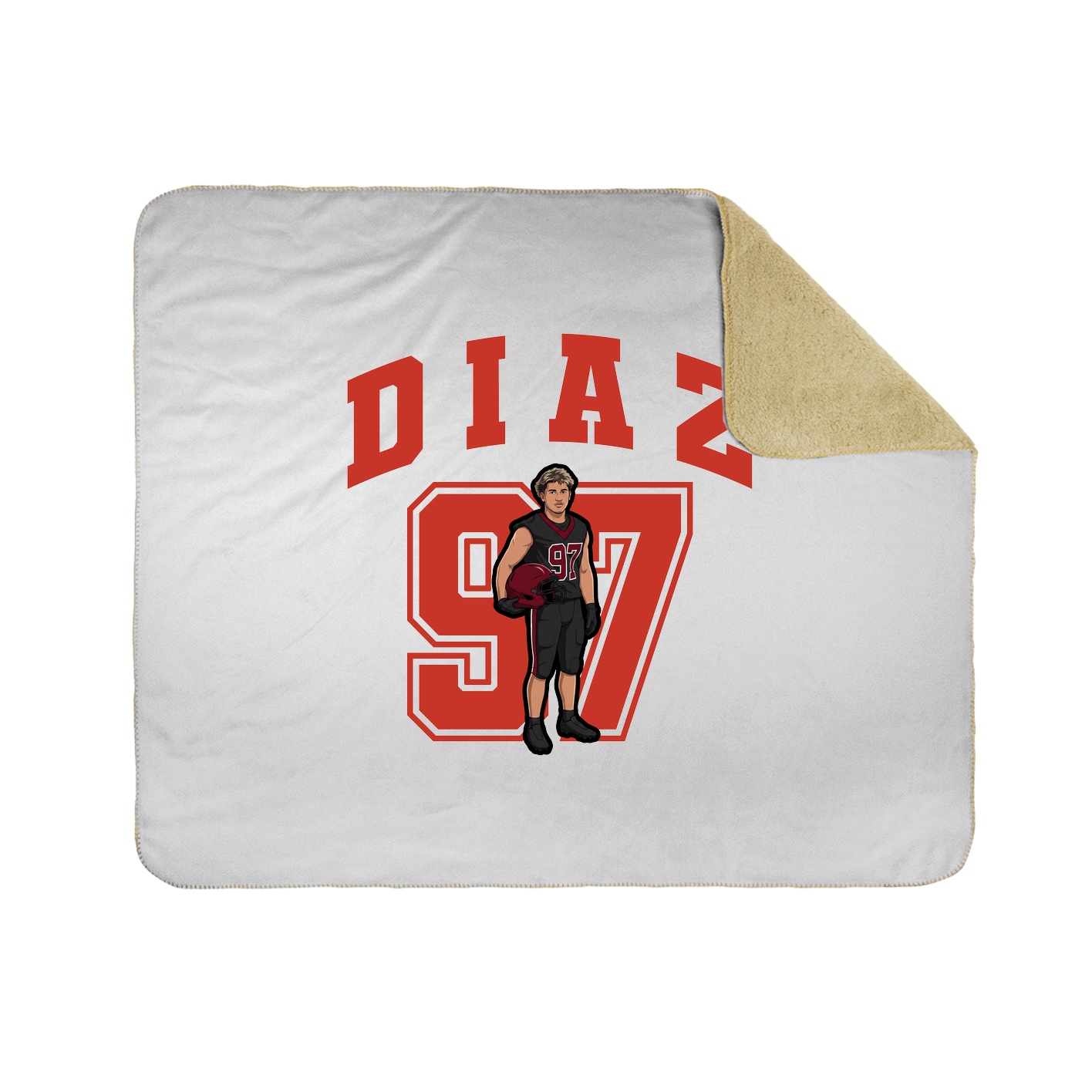 Throw Blanket — Number in White