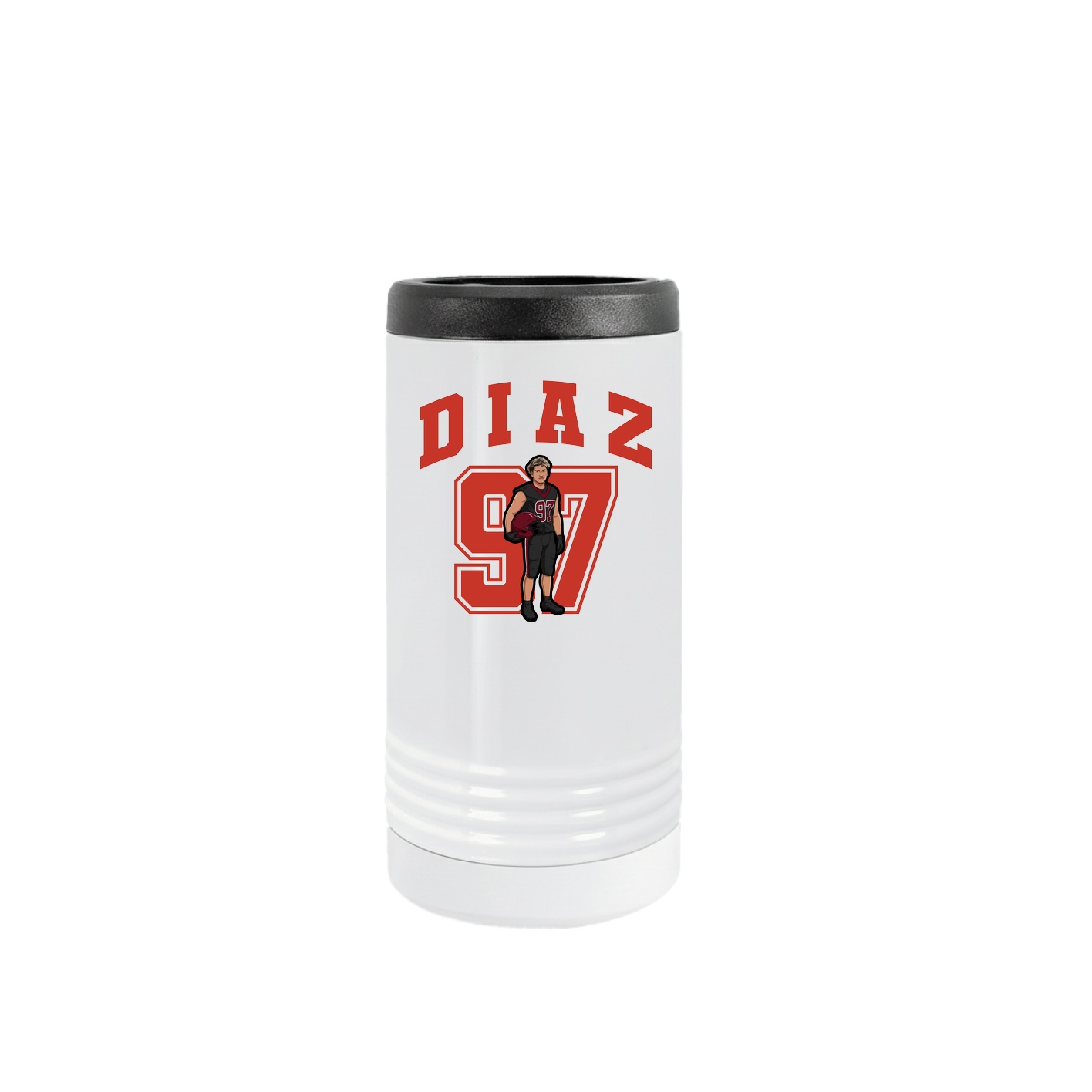 Slim Beverage Holder — Number in White