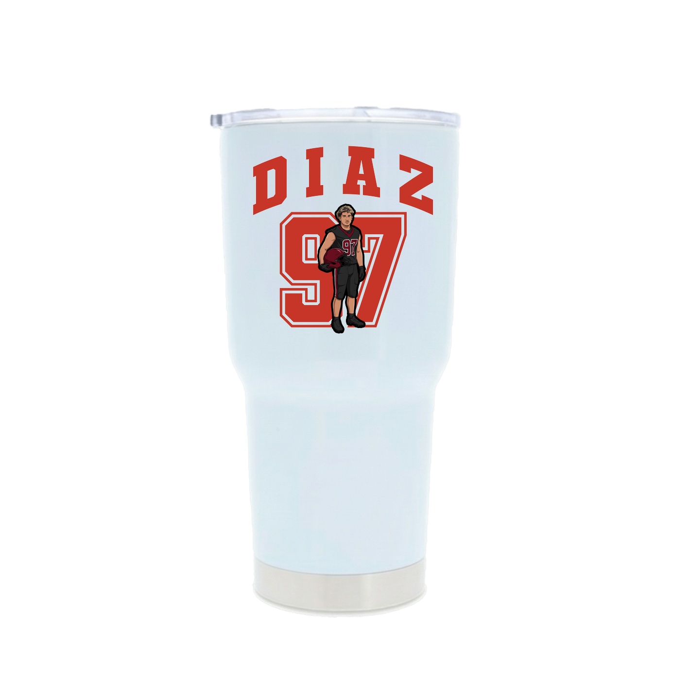 30oz Stainless Steel Tumbler — Number in White