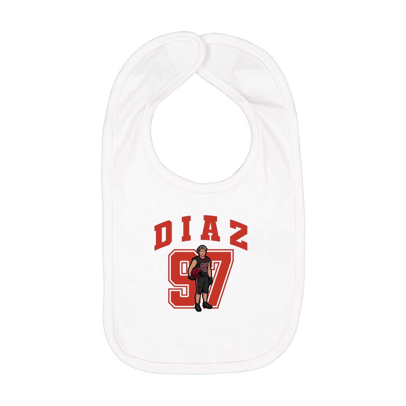 Infant Bib — Number in White