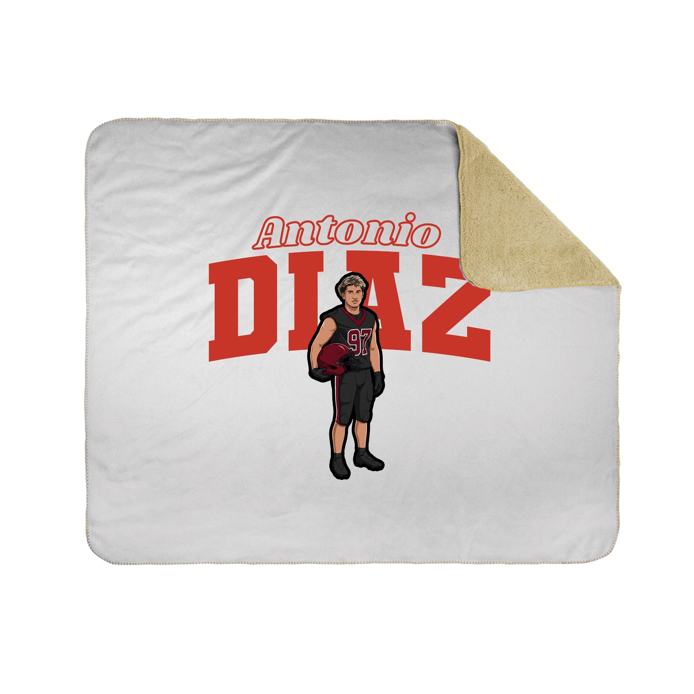 Throw Blanket — Name Arch in White