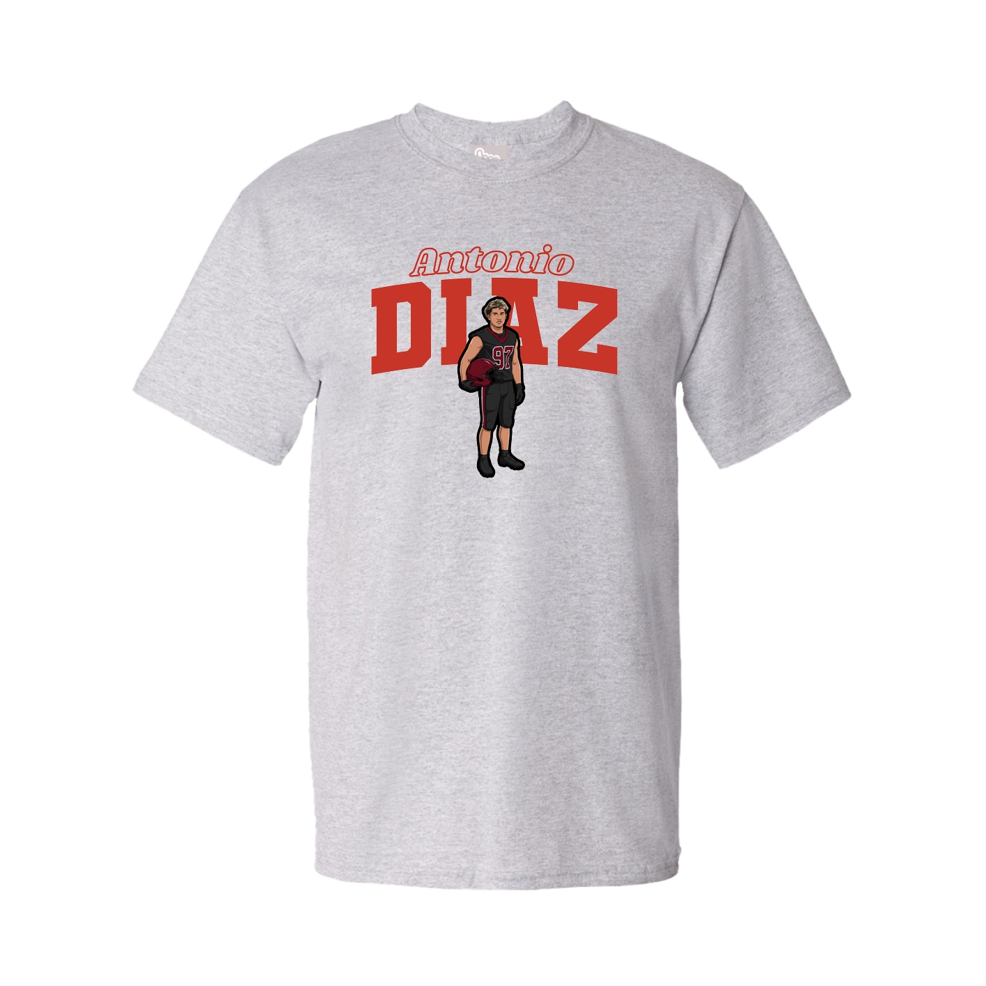 Youth Tee — Name Arch in Grey
