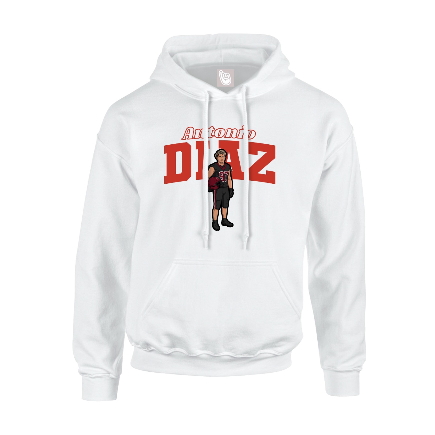Hoodie — Name Arch in White
