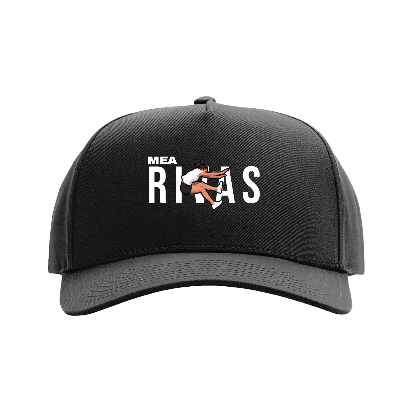 Full Fabric Five-Panel Champ Cap — Player Name in Black