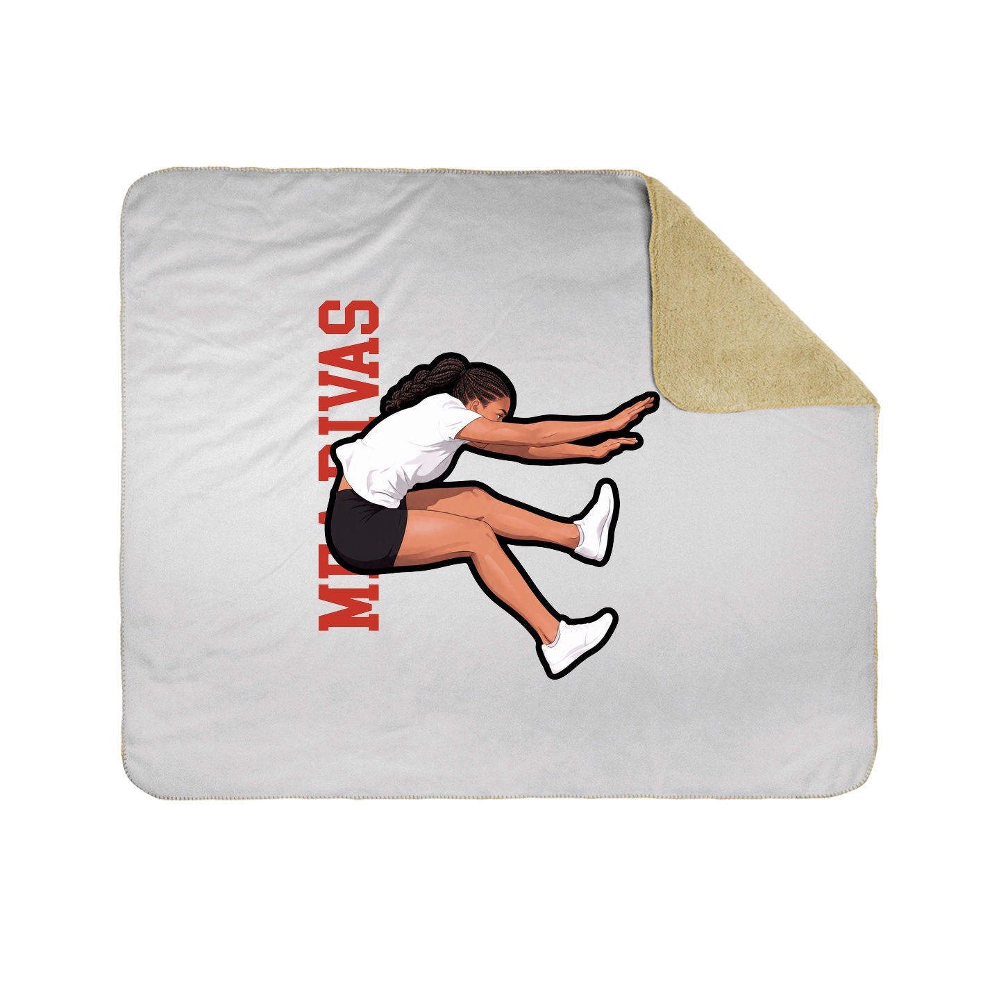 Throw Blanket — Name Vertical in White