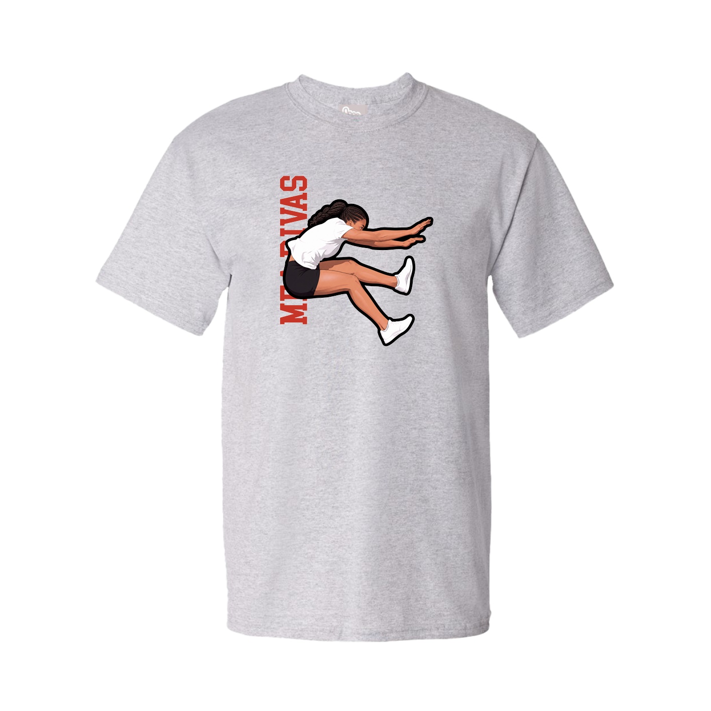 Tee — Name Vertical in Grey