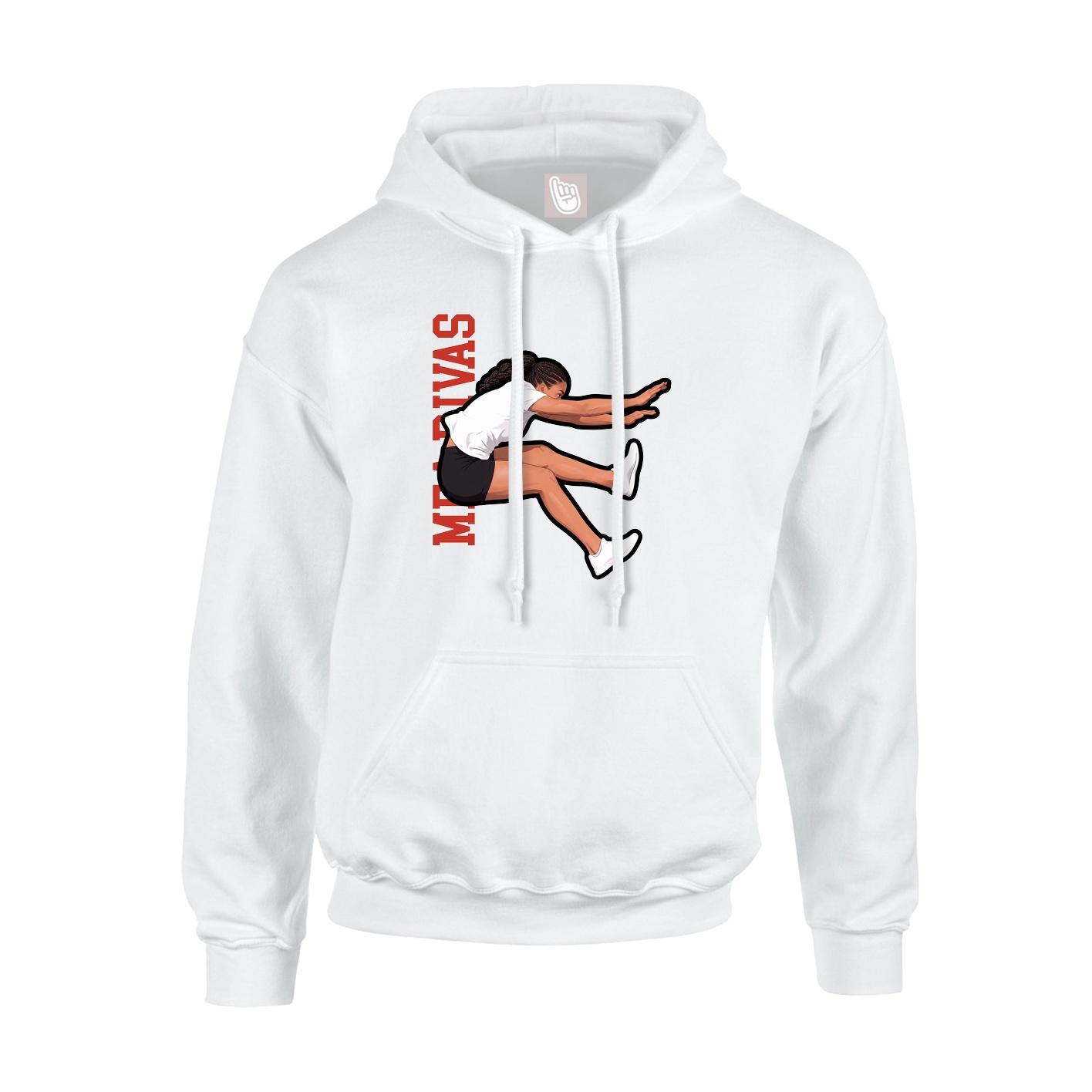 Hoodie — Name Vertical in White