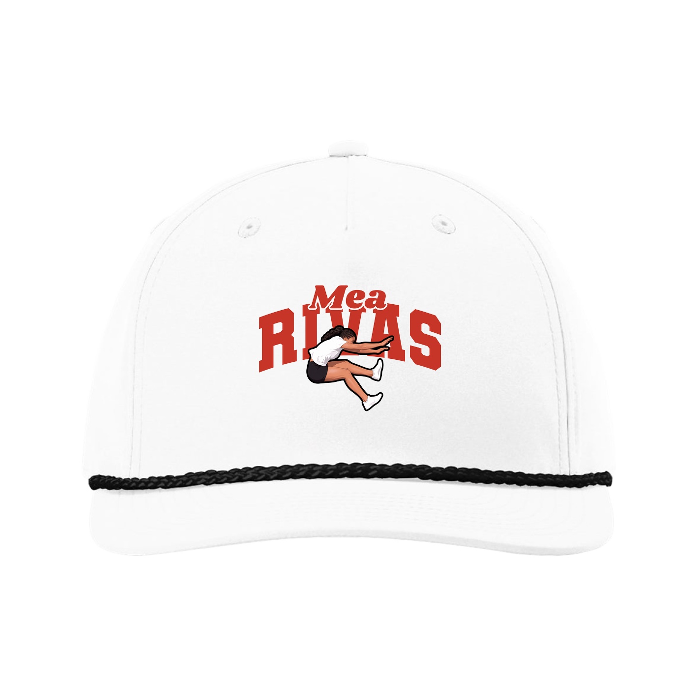 Five-Panel Classic Rope Cap — Signature Arch in White