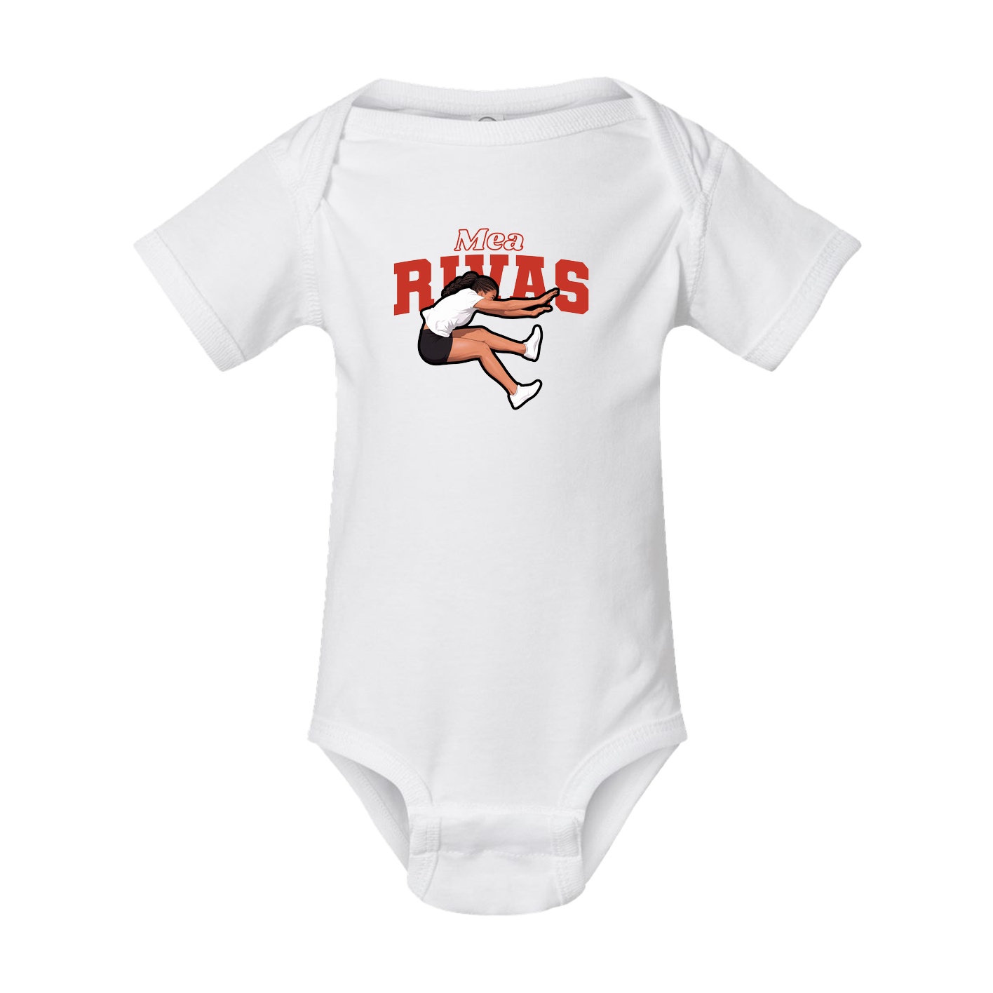 Baby Onesie — Name Arch in White