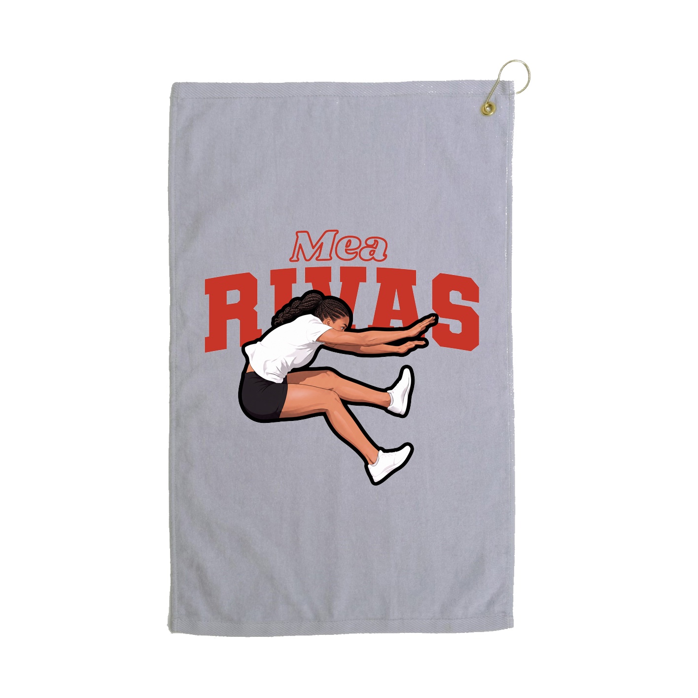 Golf Towel — Name Arch in Grey