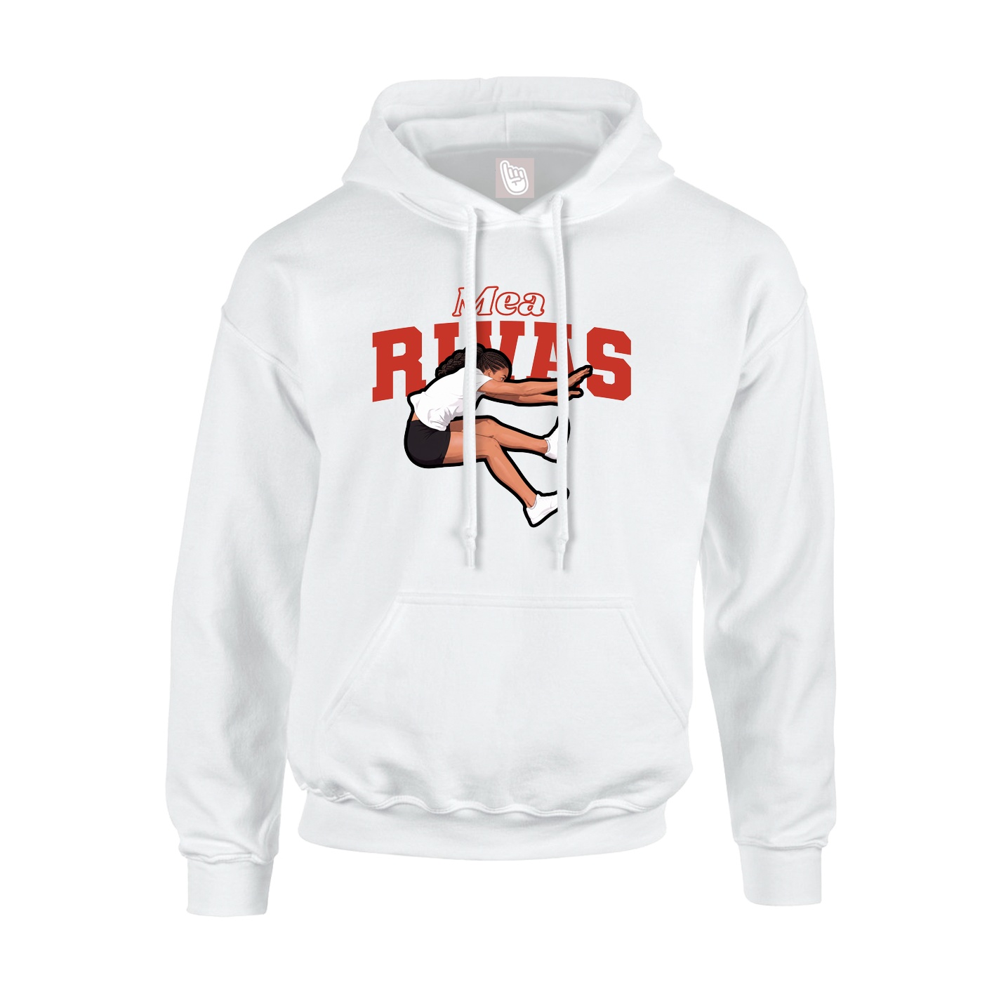 Youth Hoodie — Name Arch in White