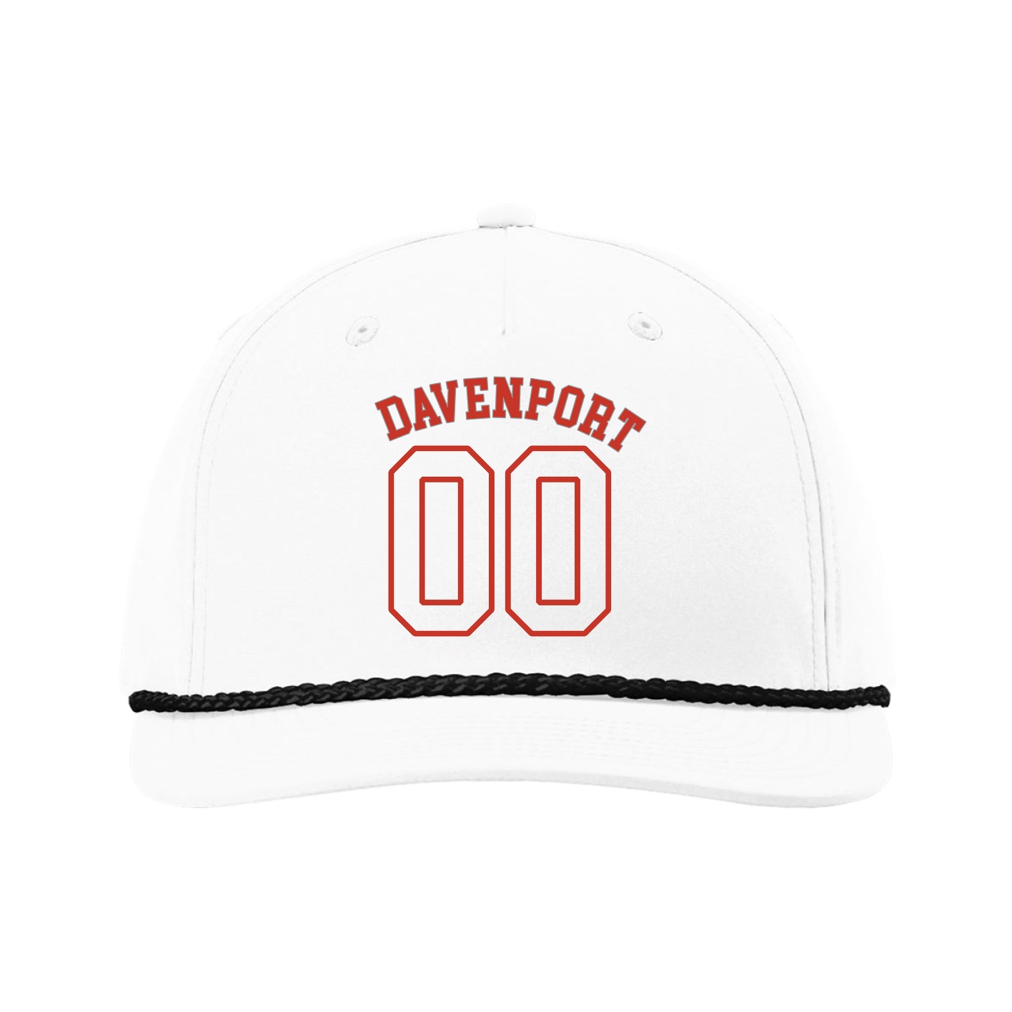 Five-Panel Classic Rope Cap — Shirsey Arch in White