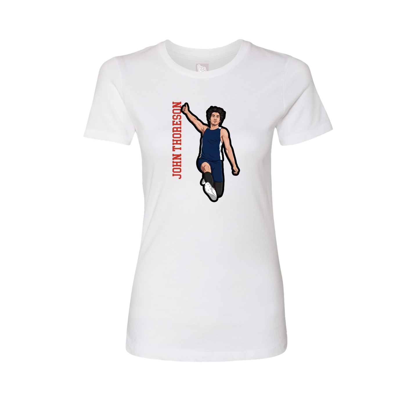 Womens Tee — Name Vertical in White