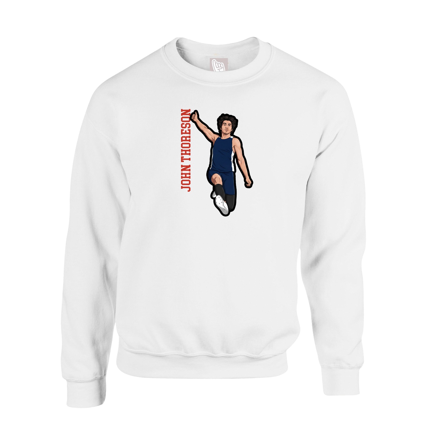 Fleece Crew — Name Vertical in White