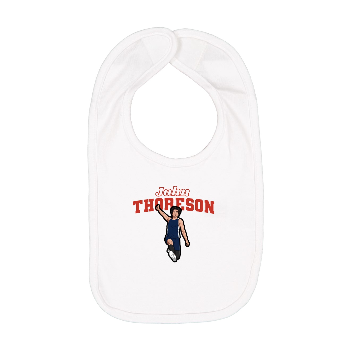 Infant Bib — Name Arch in White