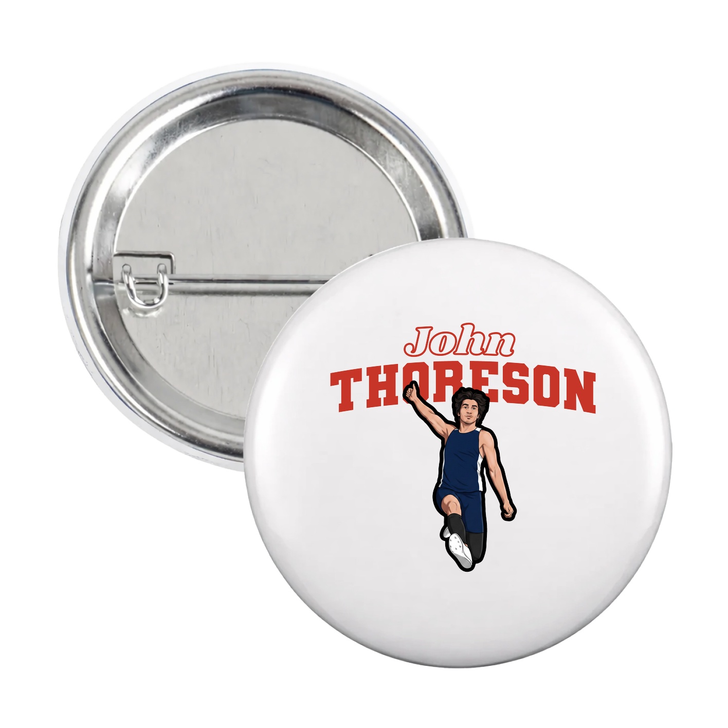 Game Day Button — Name Arch in White