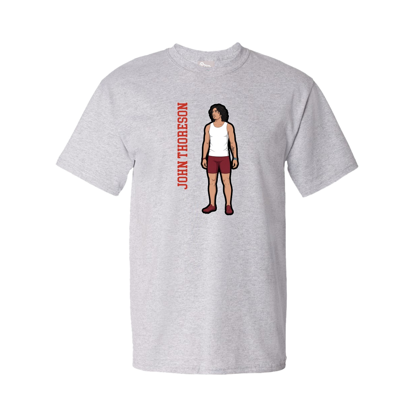 Youth Tee — Name Vertical in Grey