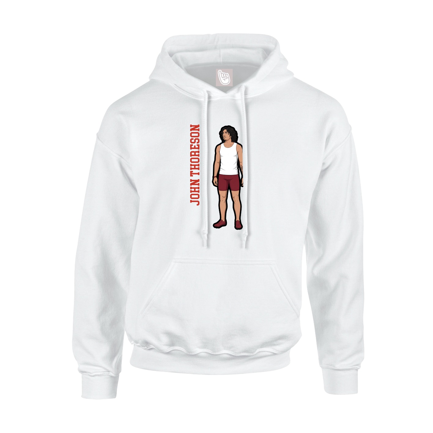 Youth Hoodie — Name Vertical in White