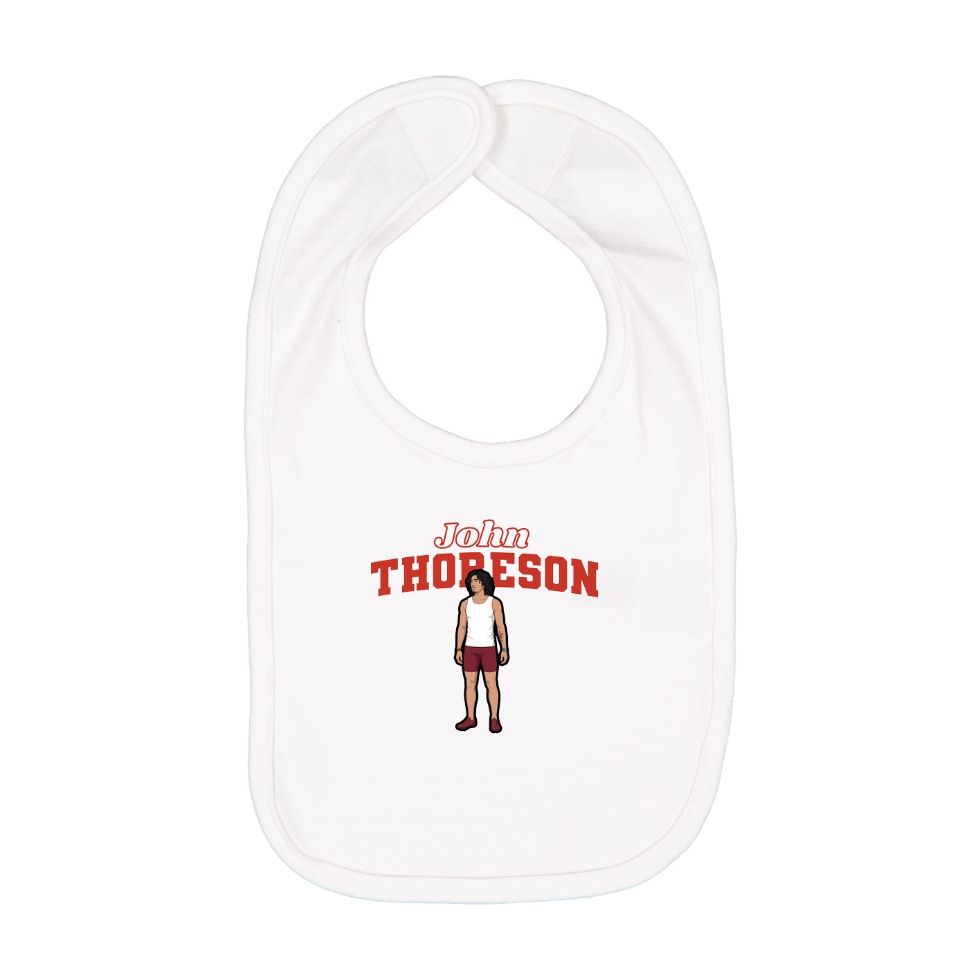 Infant Bib — Name Arch in White