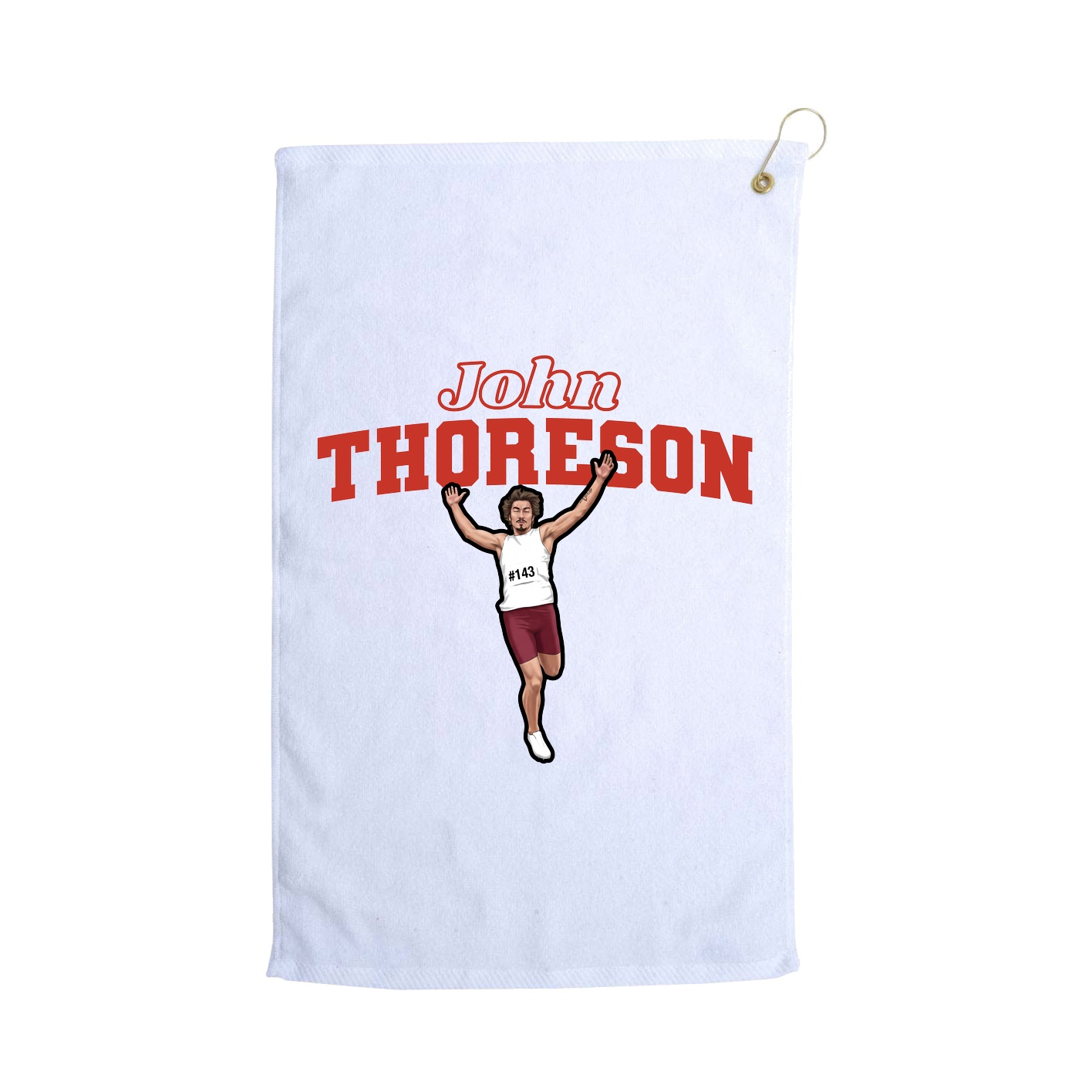 Golf Towel — Name Arch in White