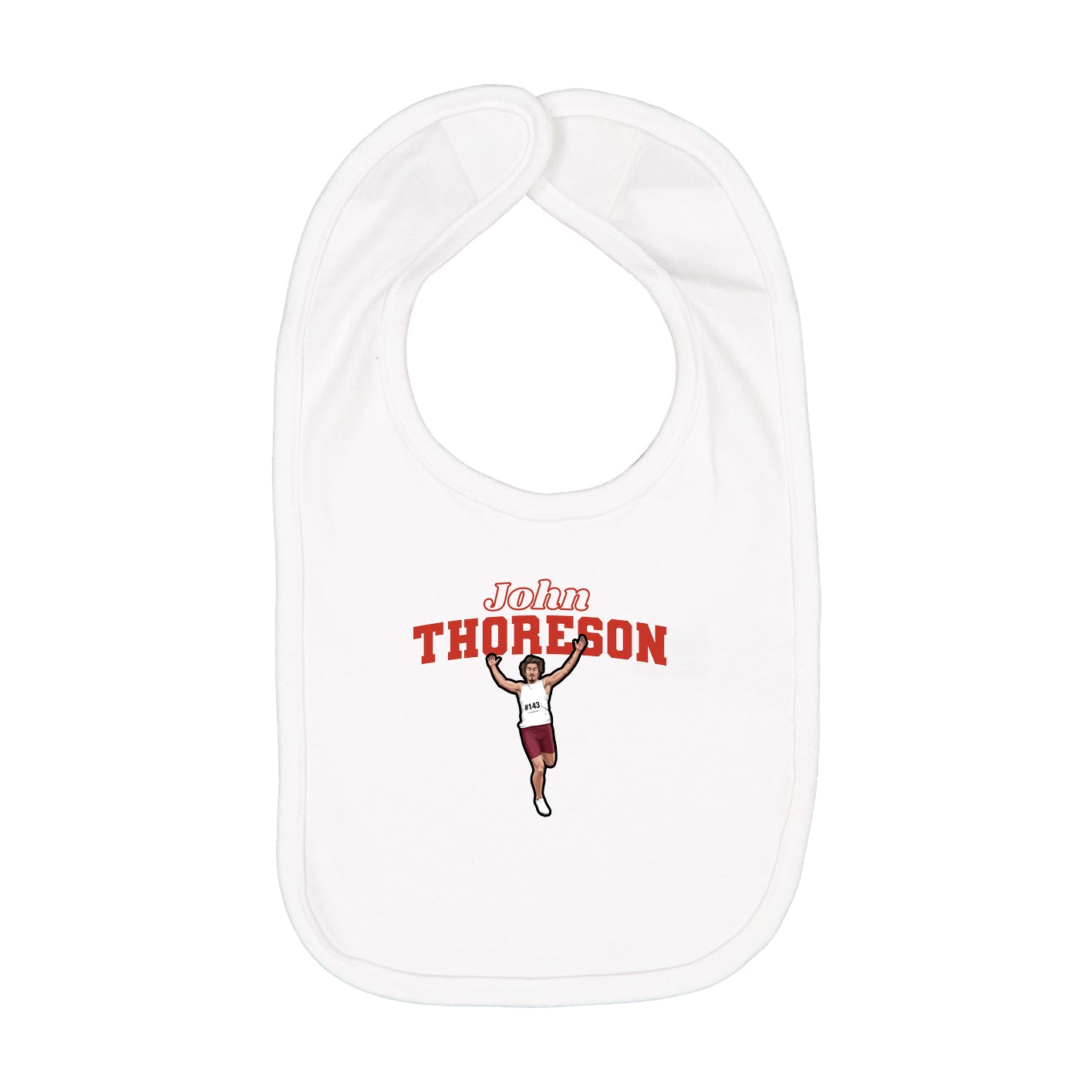 Infant Bib — Name Arch in White