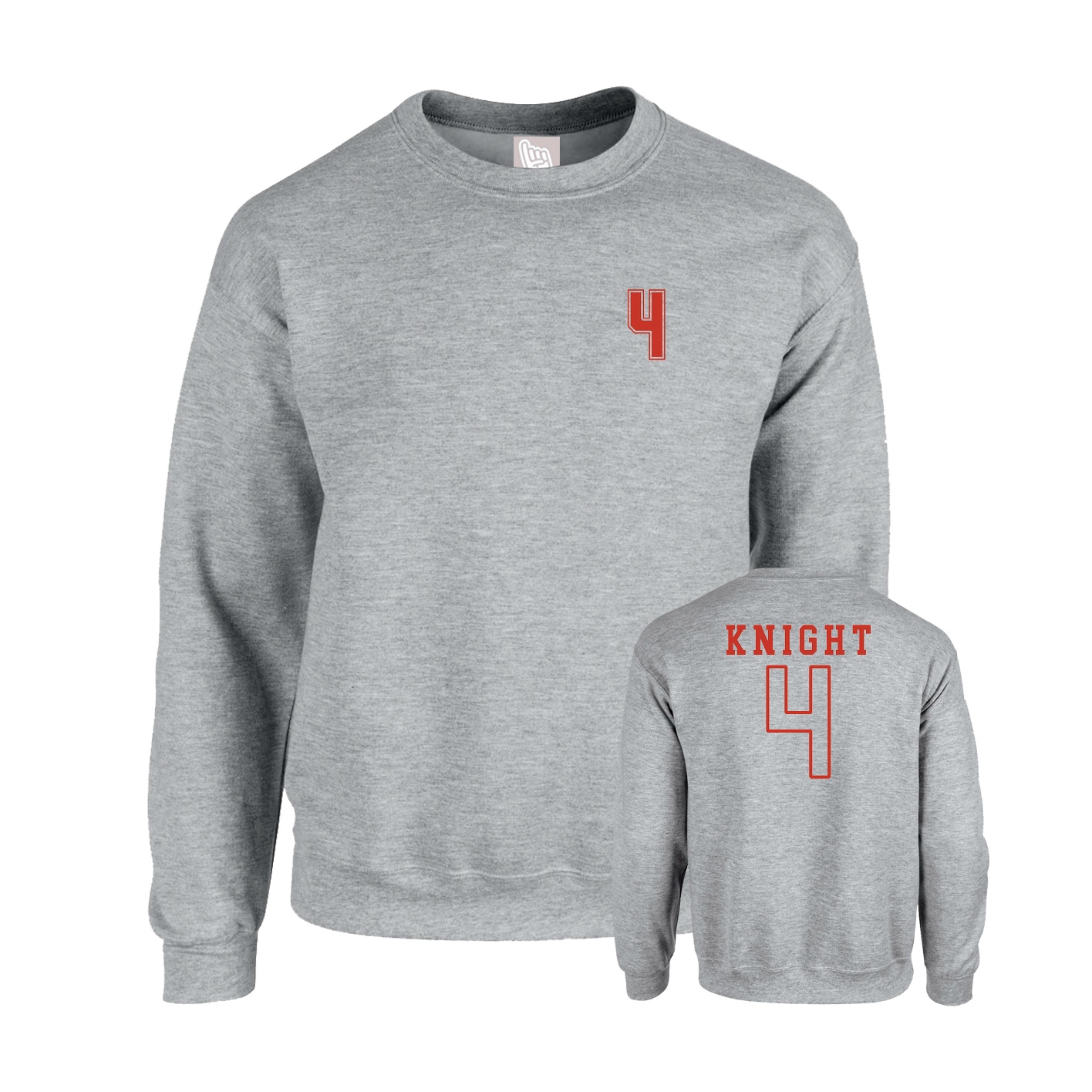 Fleece Crew — Chest Back in Grey
