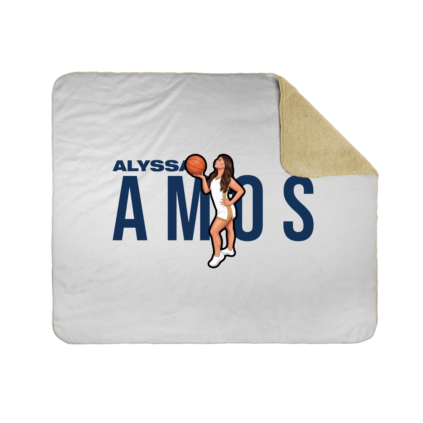 Throw Blanket — Player Name in White