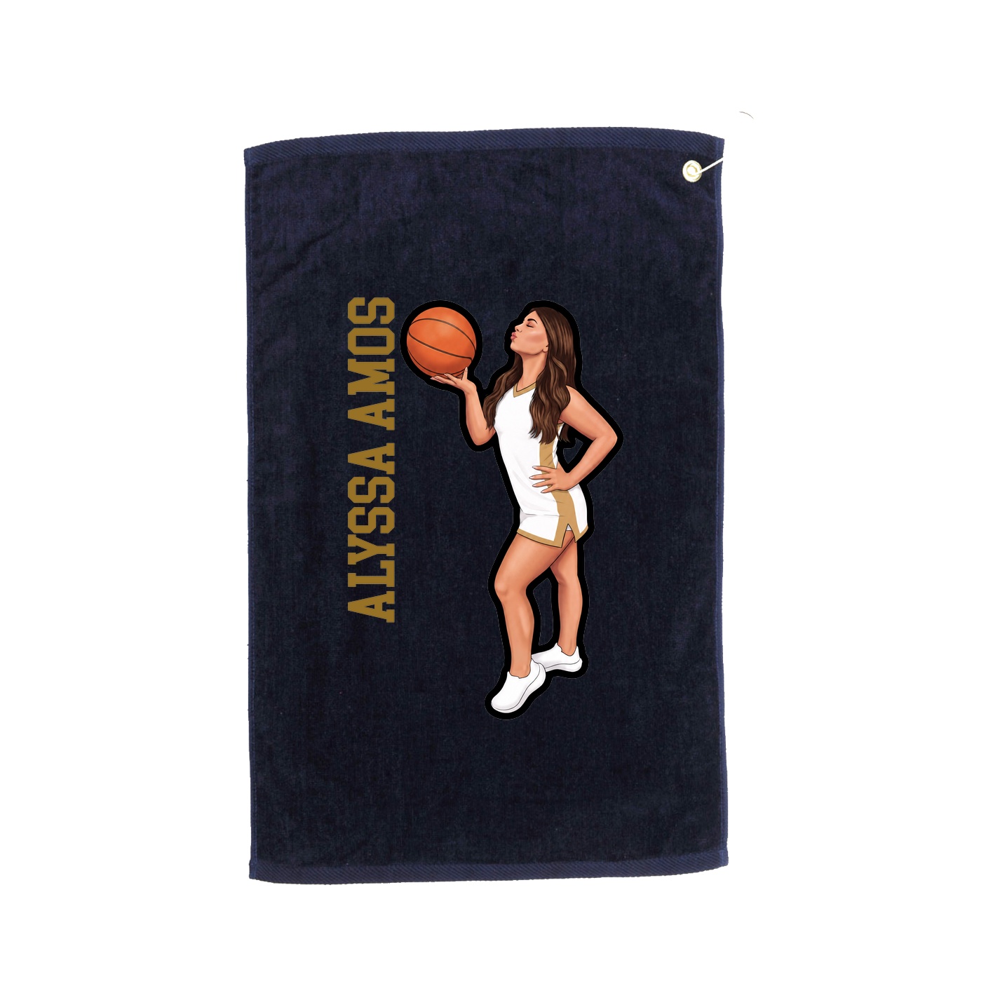 Golf Towel — Name Vertical in Navy