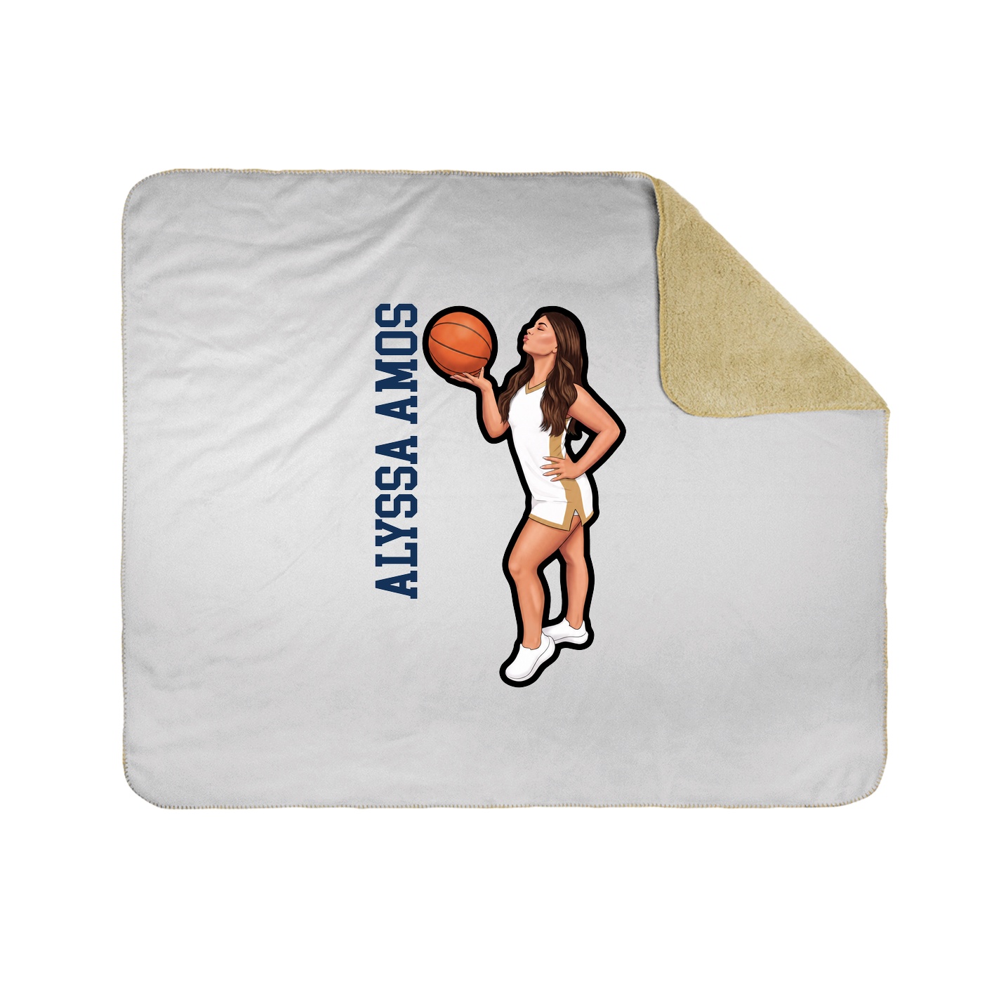 Throw Blanket — Name Vertical in White