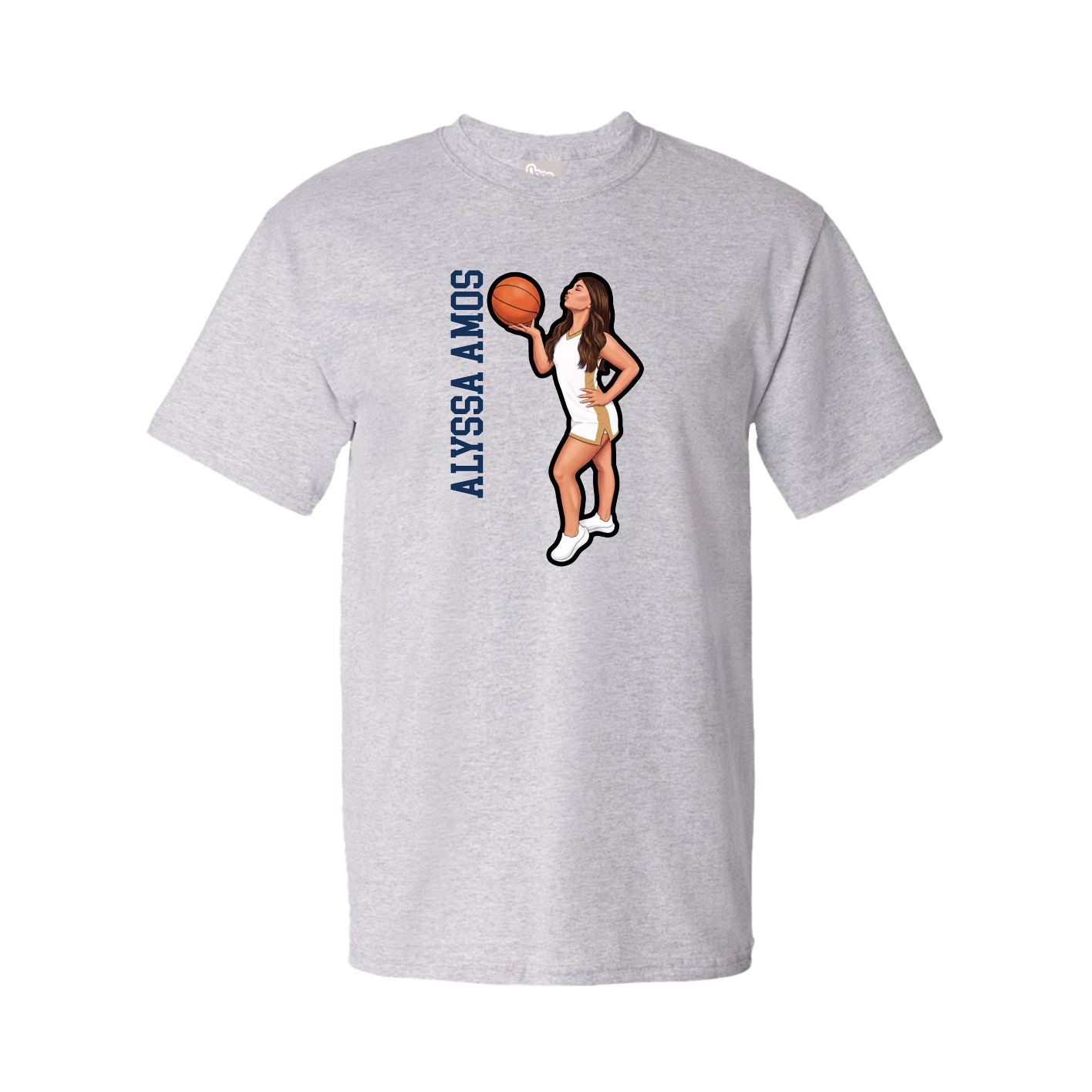 Tee — Name Vertical in Grey