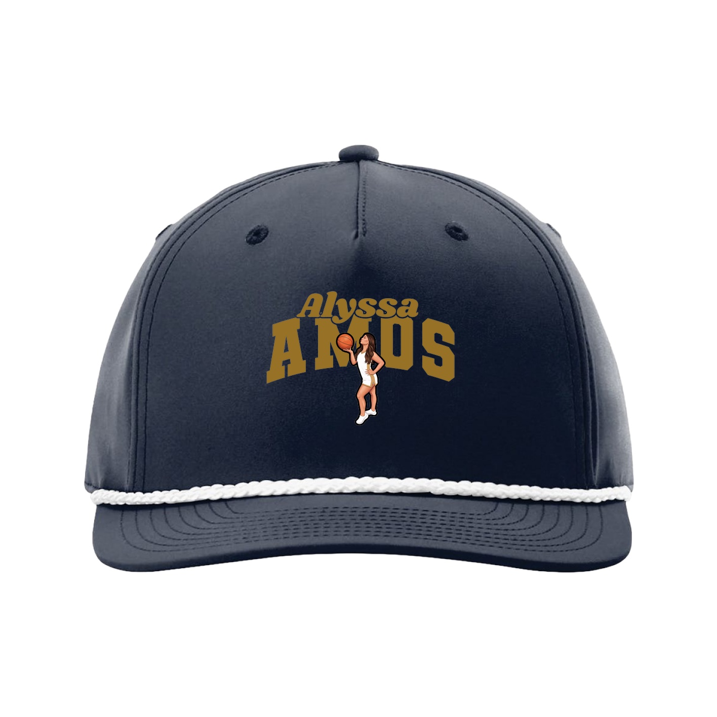 Five-Panel Classic Rope Cap — Signature Arch in Navy