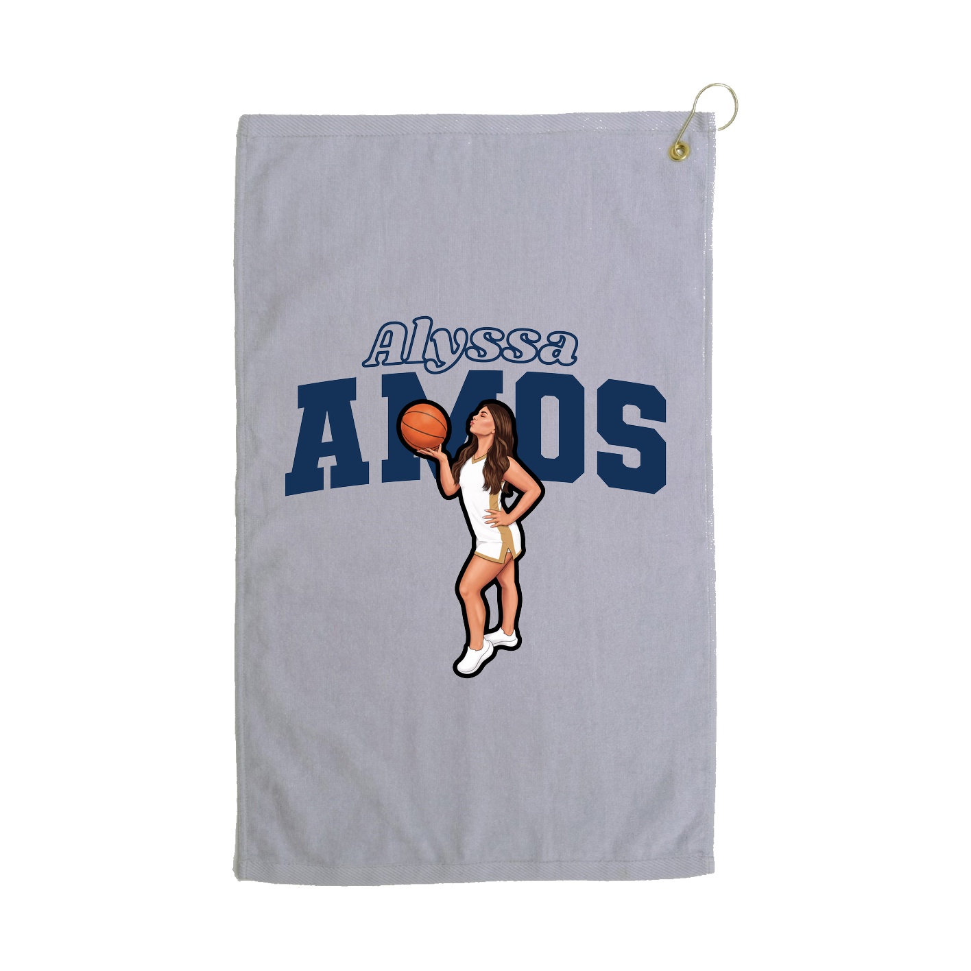 Golf Towel — Name Arch in Grey