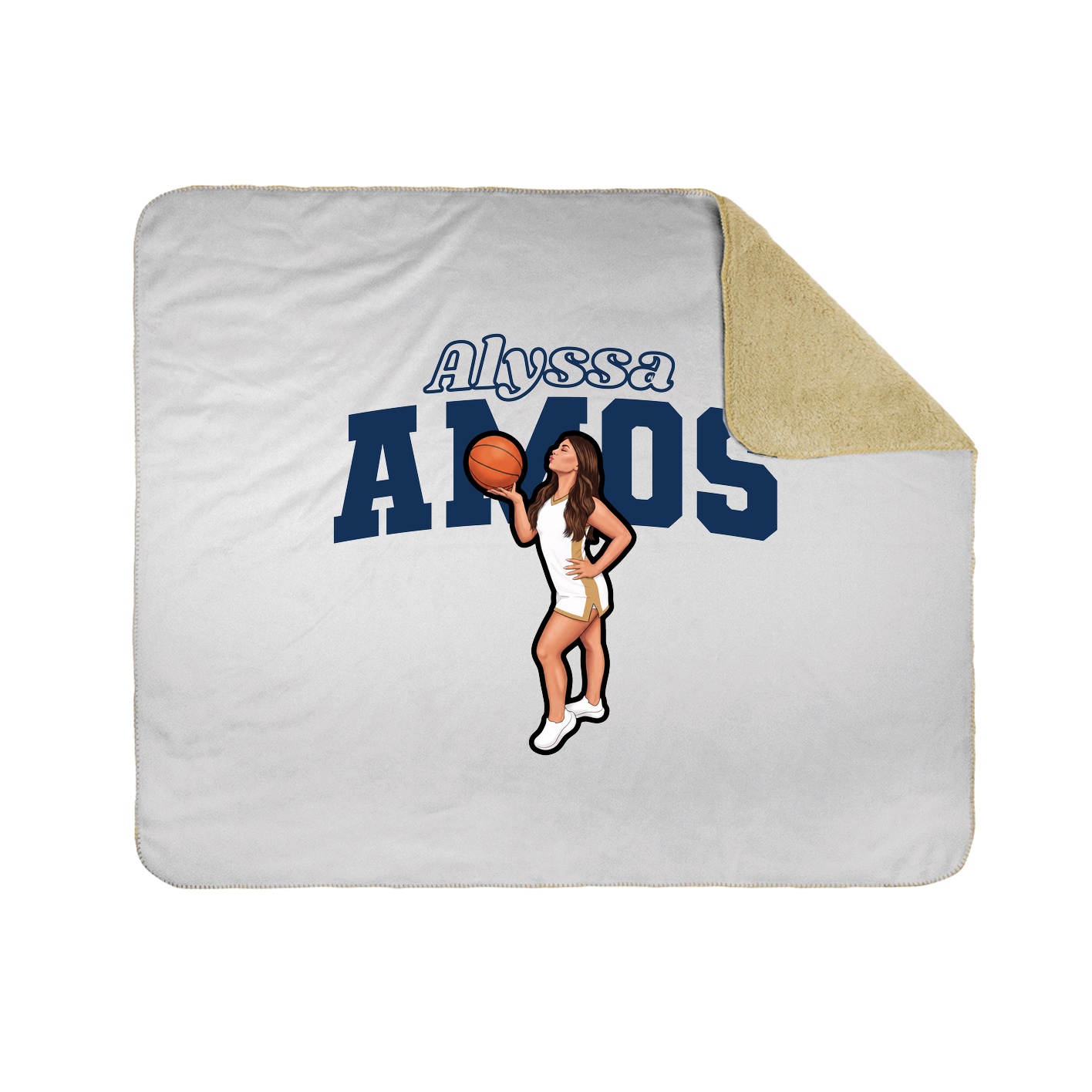 Throw Blanket — Name Arch in White