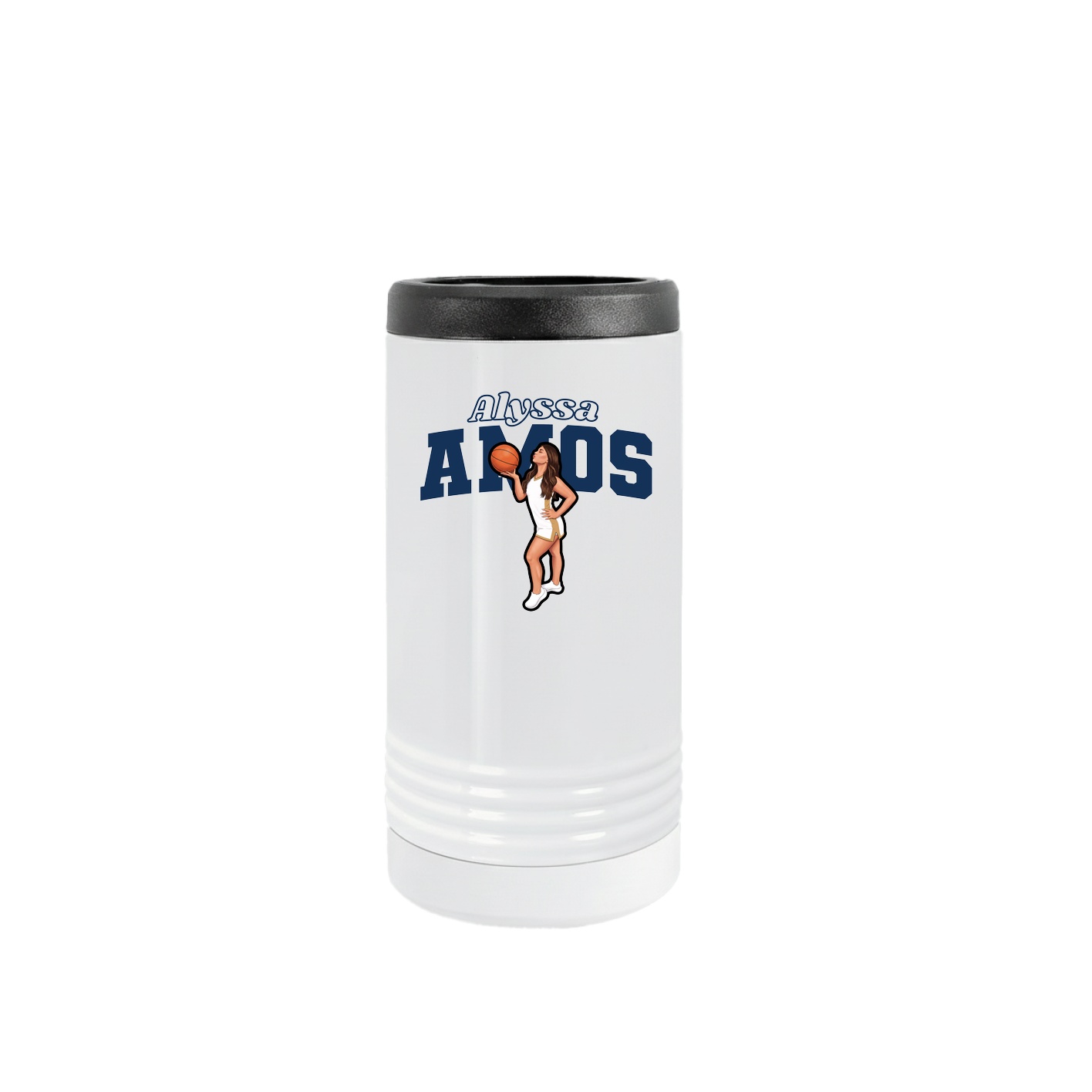 Slim Beverage Holder — Name Arch in White