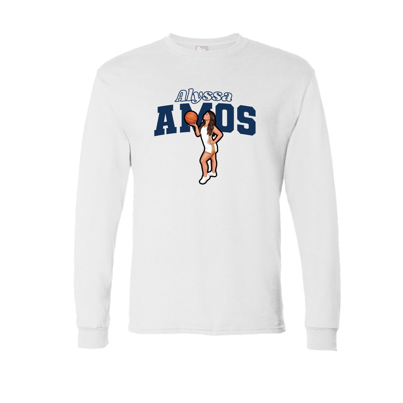 Long Sleeve Tee — Name Arch in White