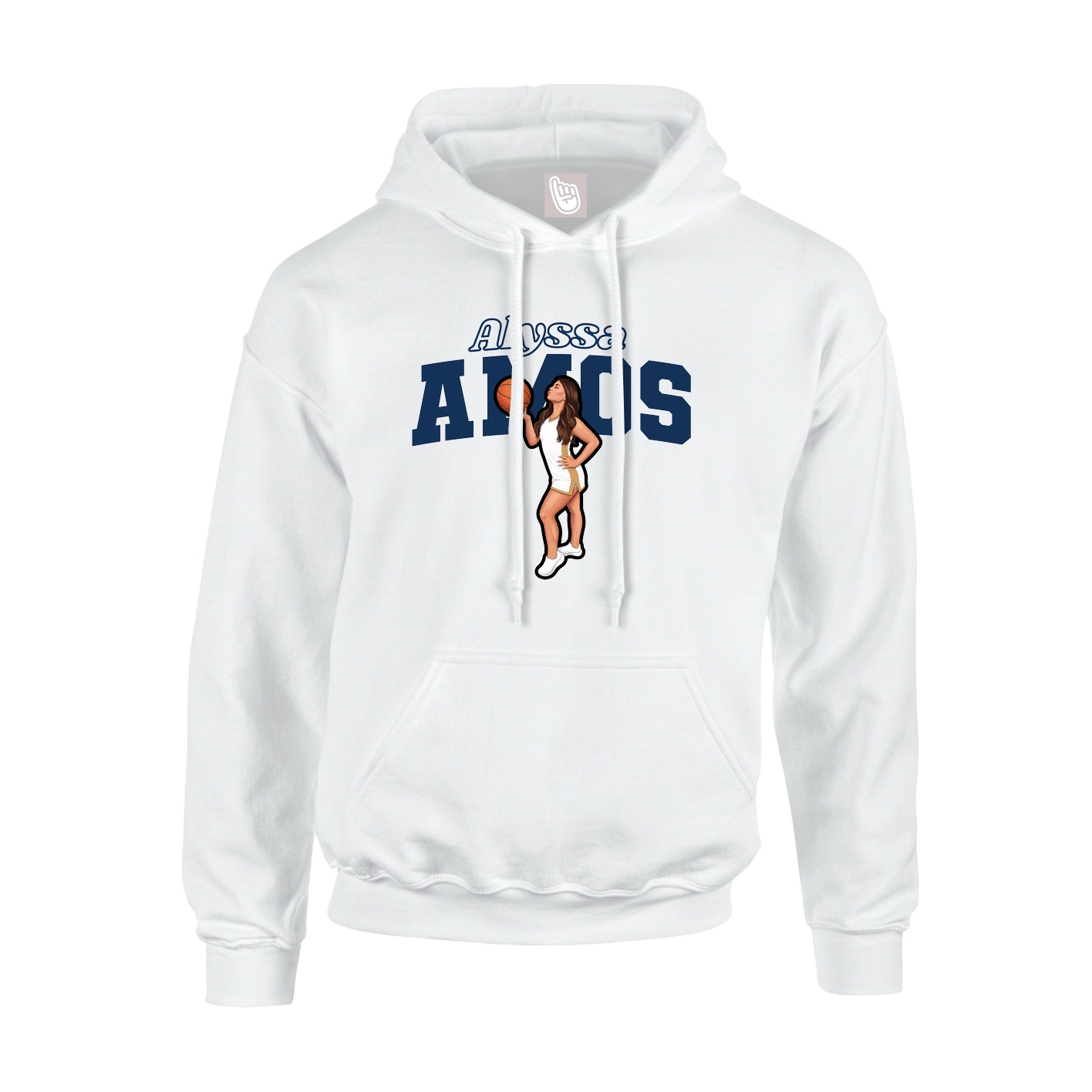 Hoodie — Name Arch in White
