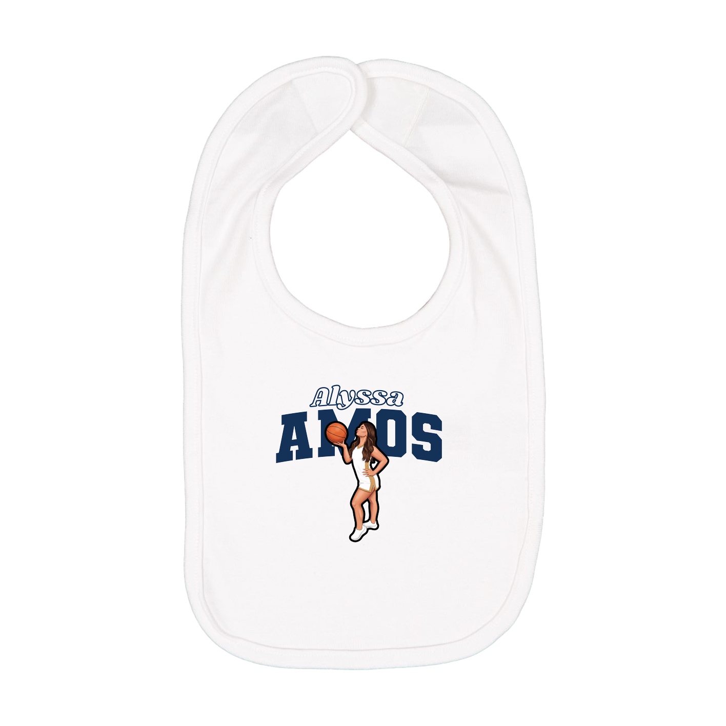 Infant Bib — Name Arch in White