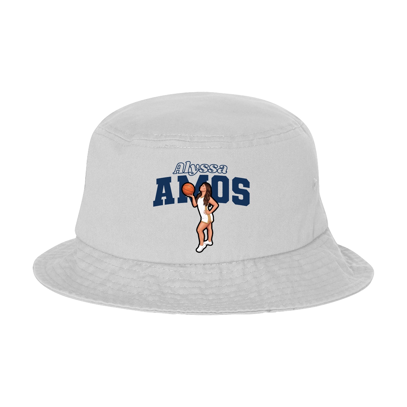 Bucket Cap — Name Arch in White