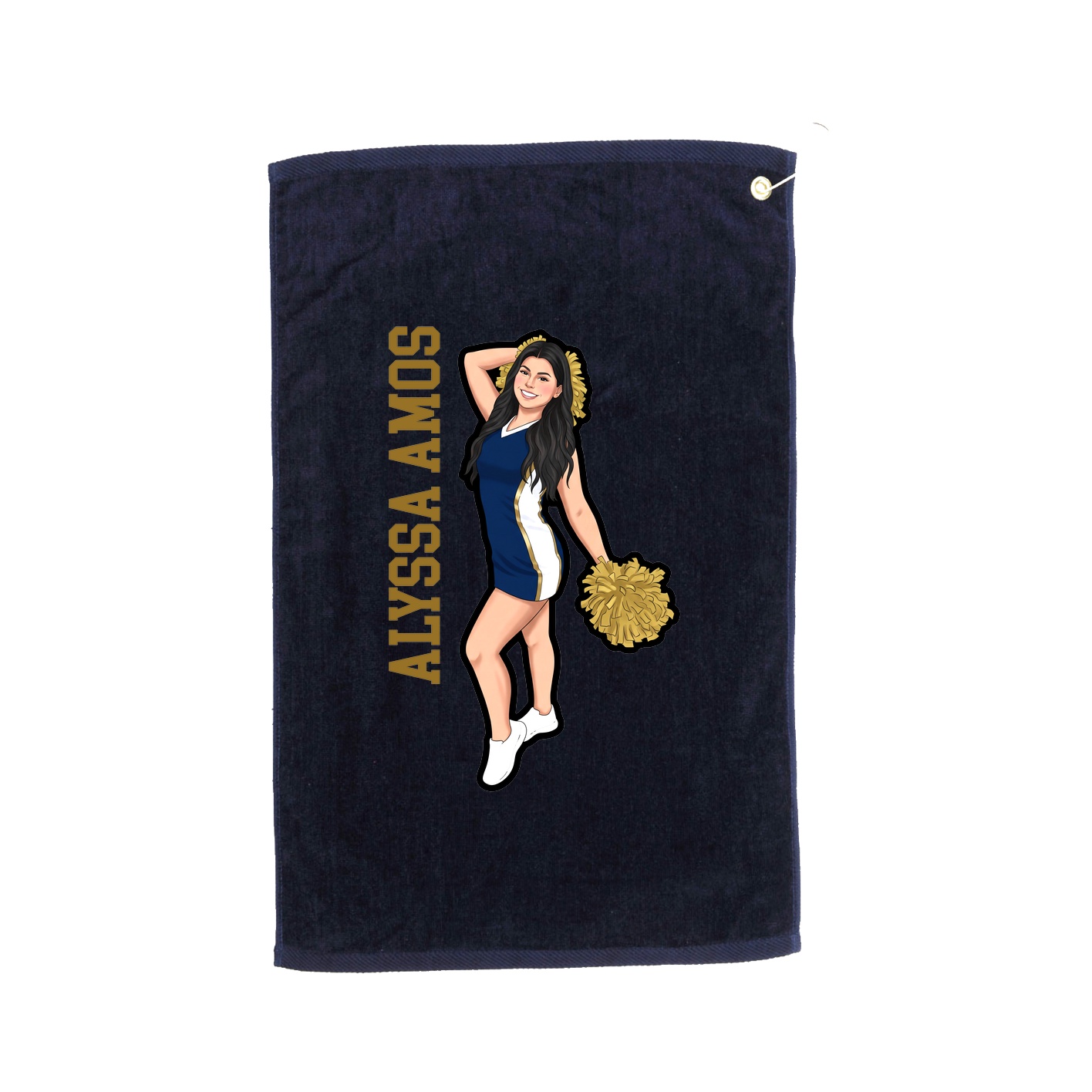 Golf Towel — Name Vertical in Navy
