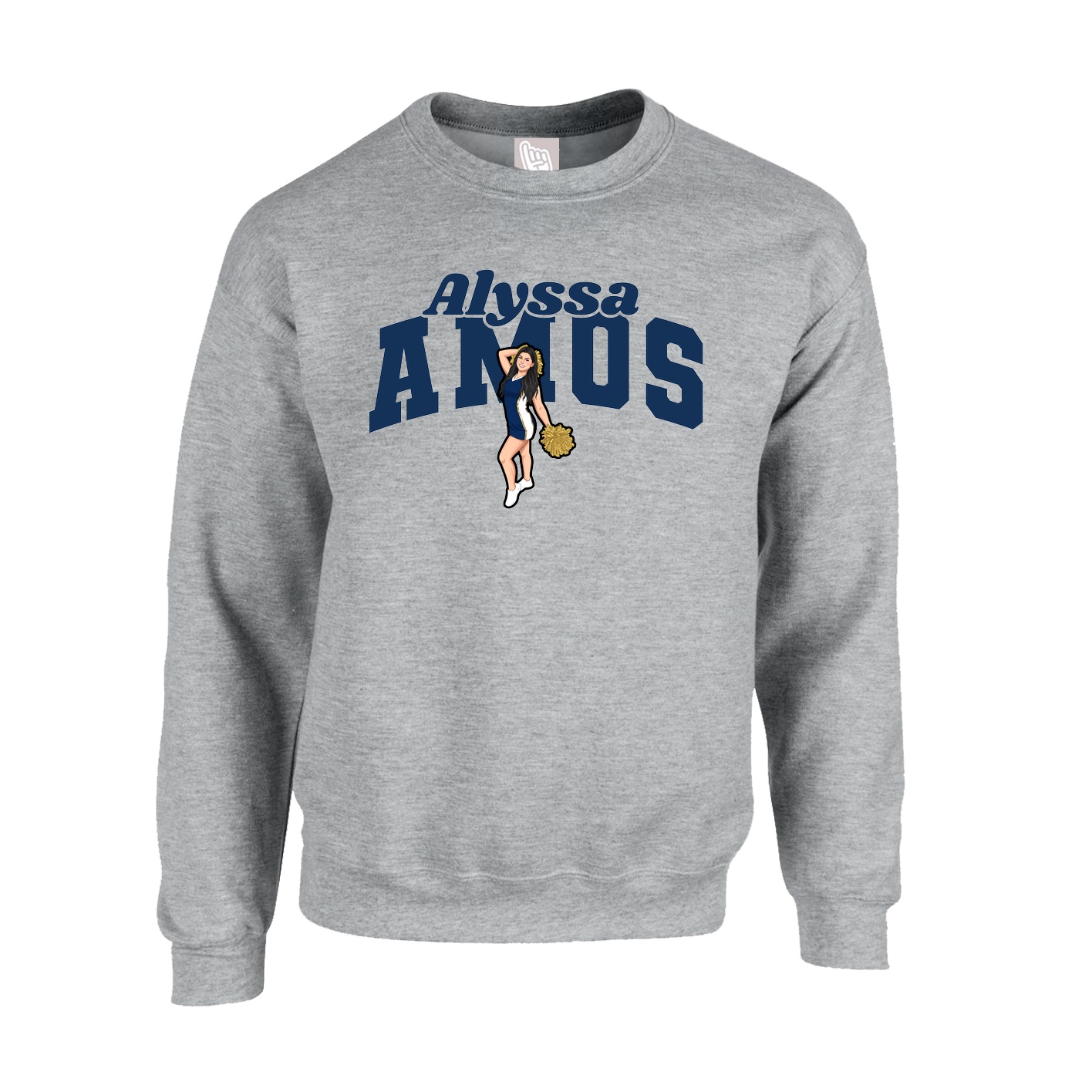 Fleece Crew — Signature Arch in Grey