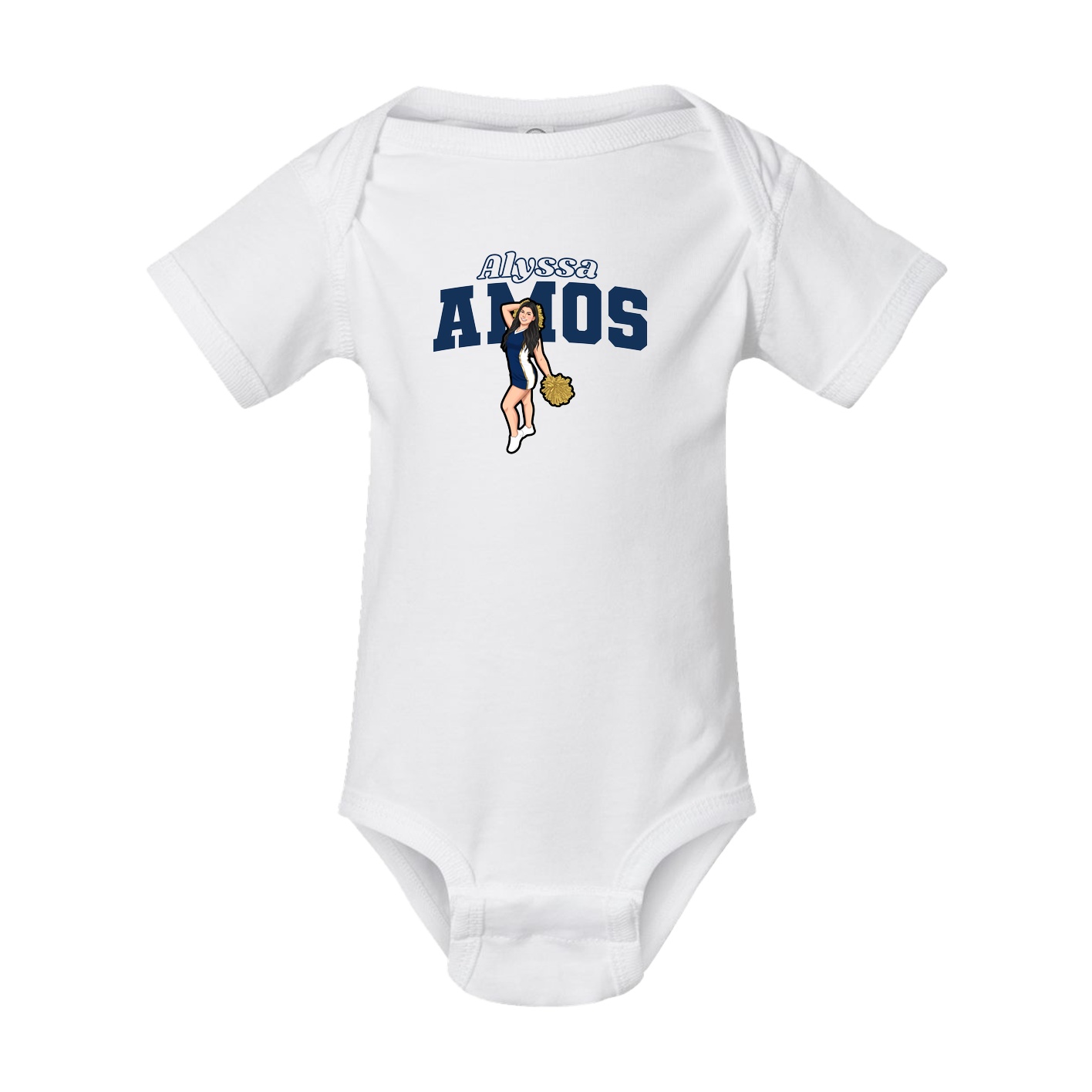 Baby Onesie — Name Arch in White