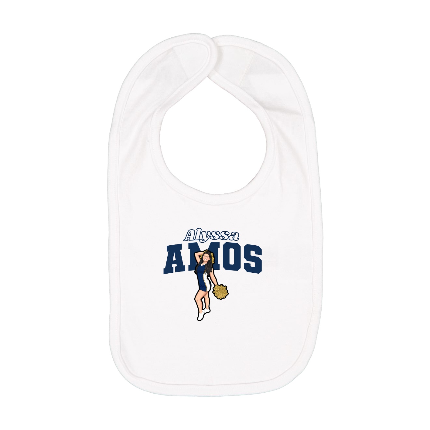 Infant Bib — Name Arch in White