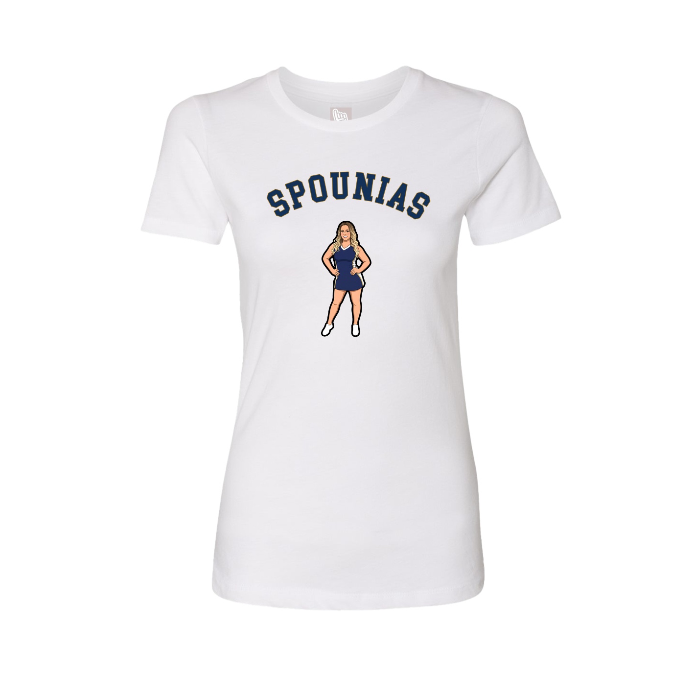 Fitted Women's Tee — Shirsey Arch in White