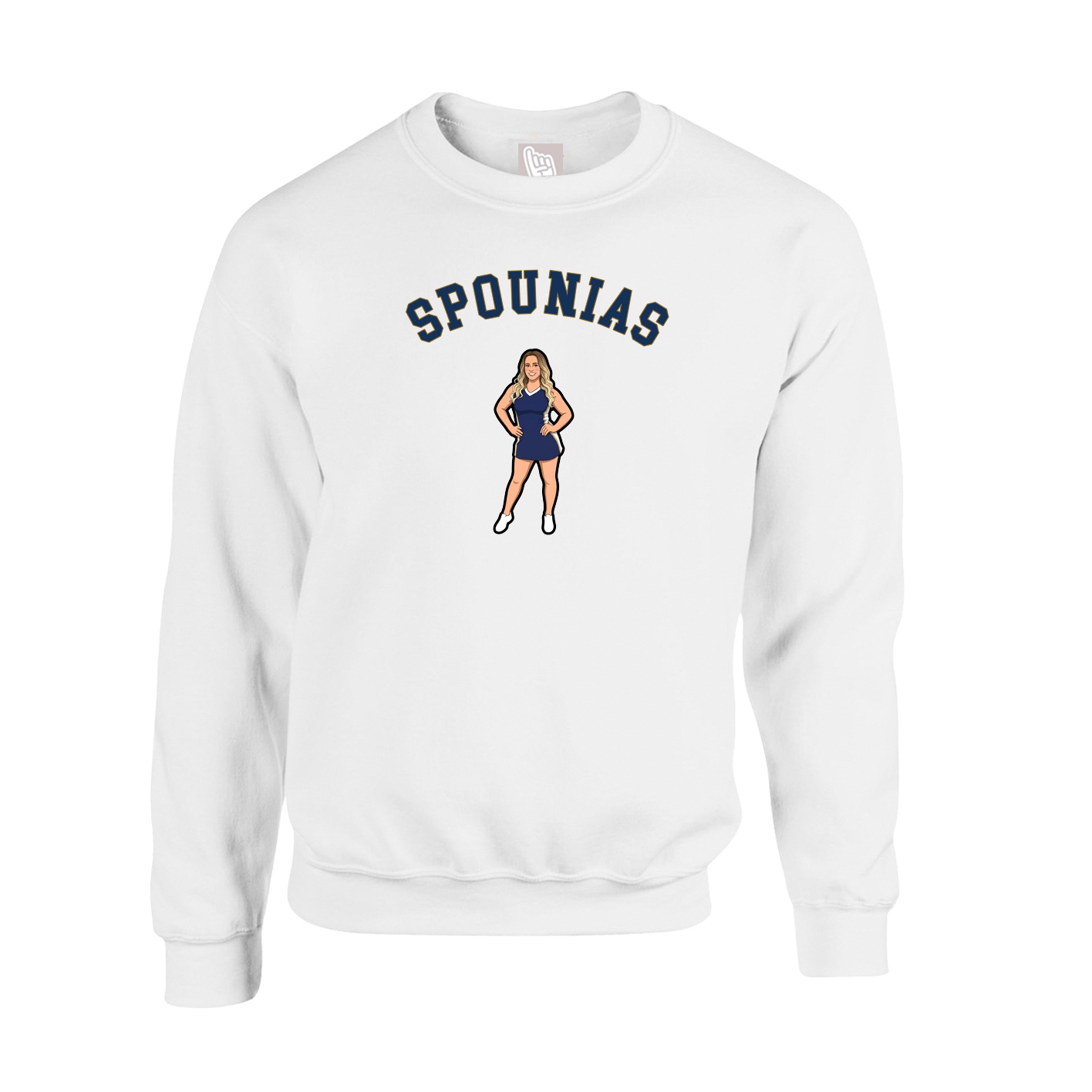 Fleece Crew — Shirsey Arch in White
